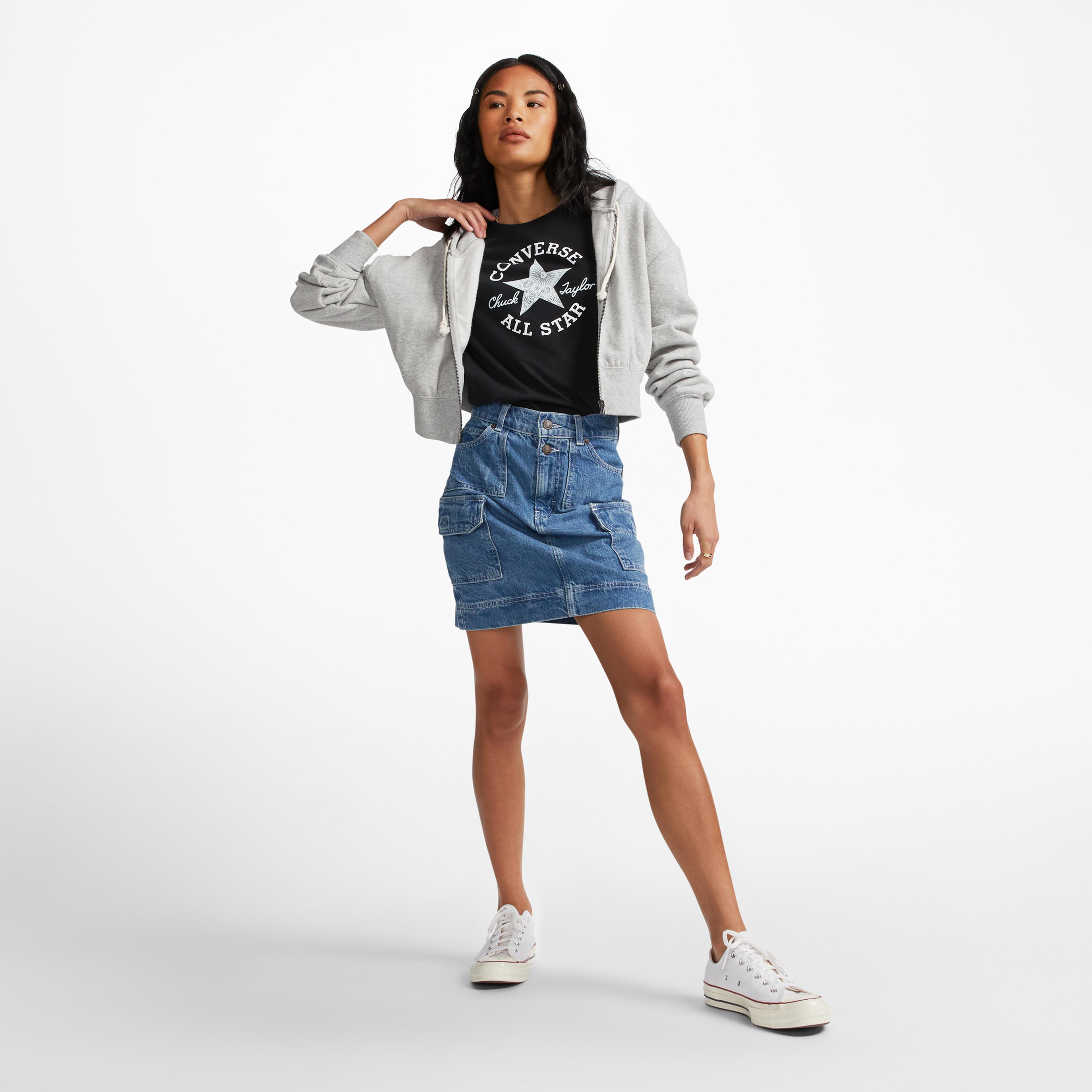 Converse Chuck Taylor Patch Kadın Siyah T-Shirt