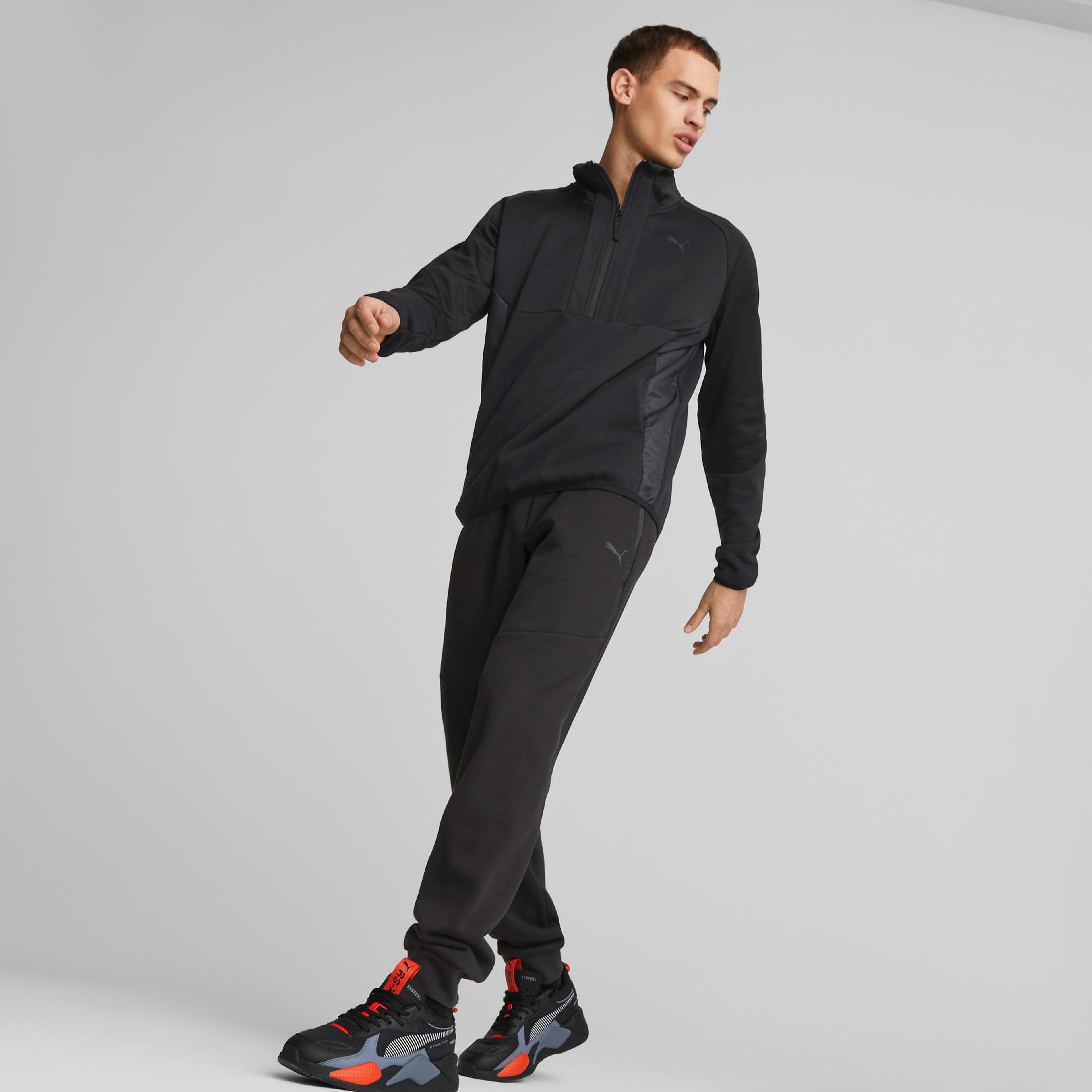 Puma tech Half-Zip Erkek Siyah Sweatshirt