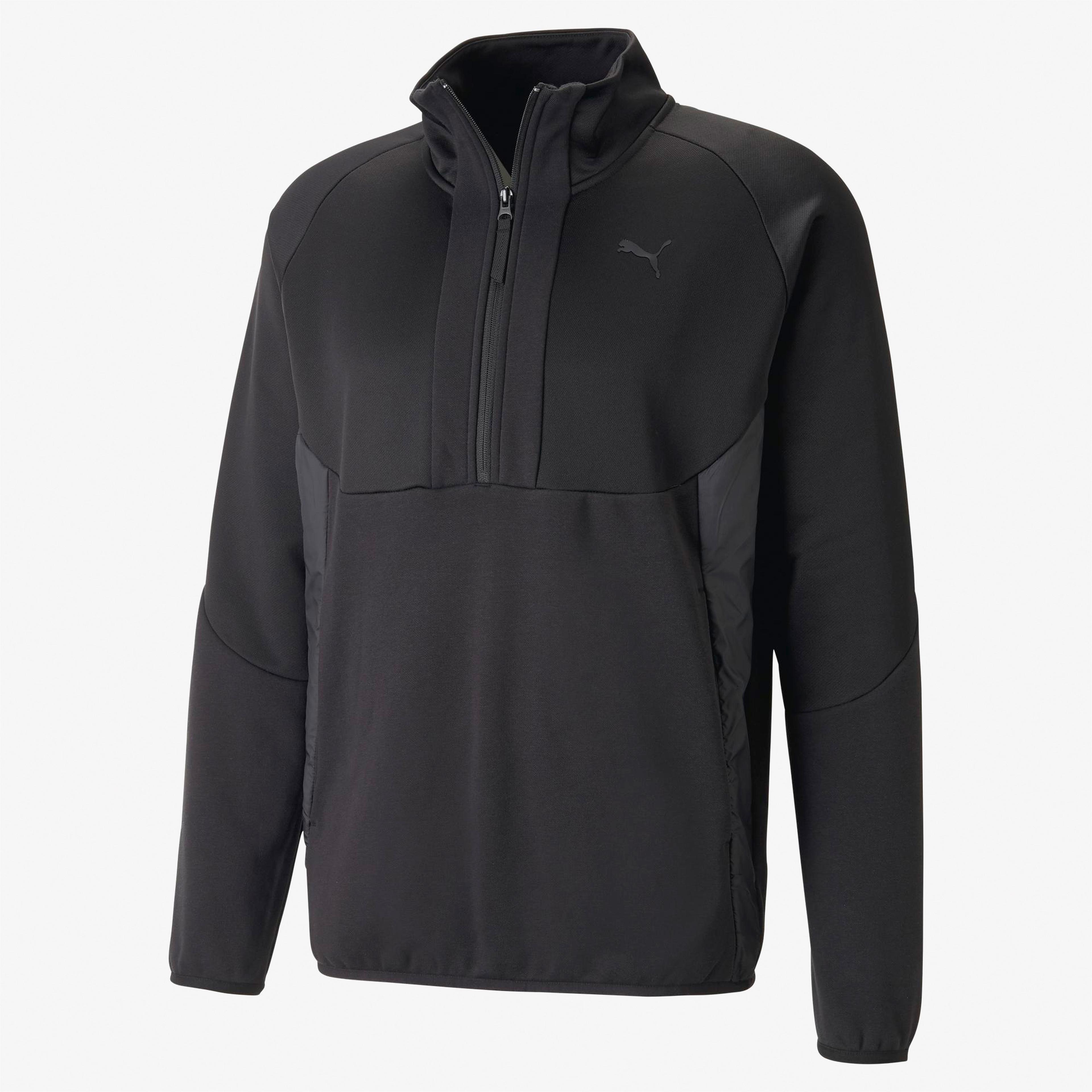 Puma tech Half-Zip Erkek Siyah Sweatshirt