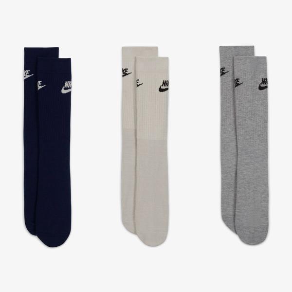 Nike Sportswear Everyday Essential Crew Unisex Lacivert/Beyaz/Gri 3'lü Çorap_2