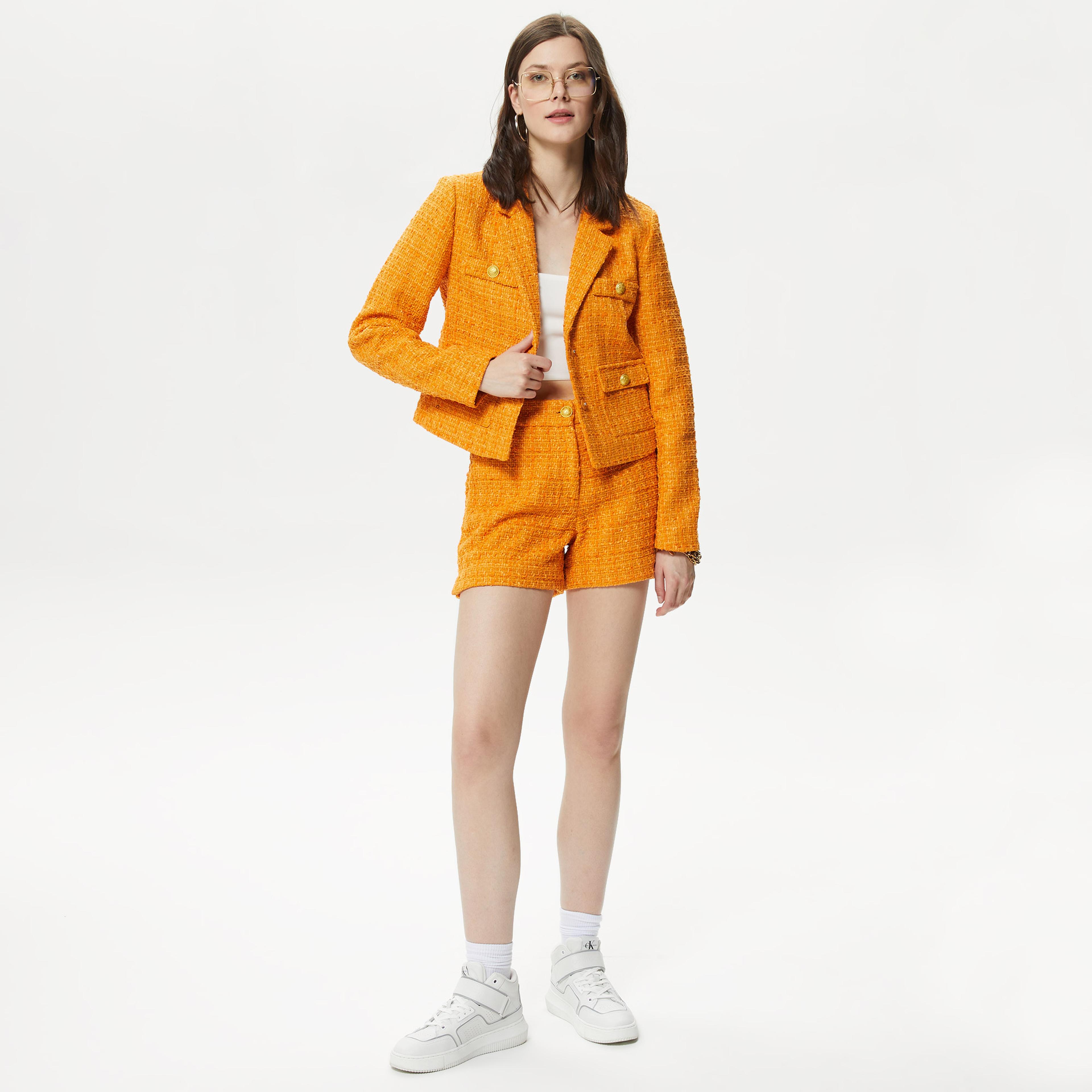 Only Onlbillie Boucle Short Kadın Turuncu Ceket