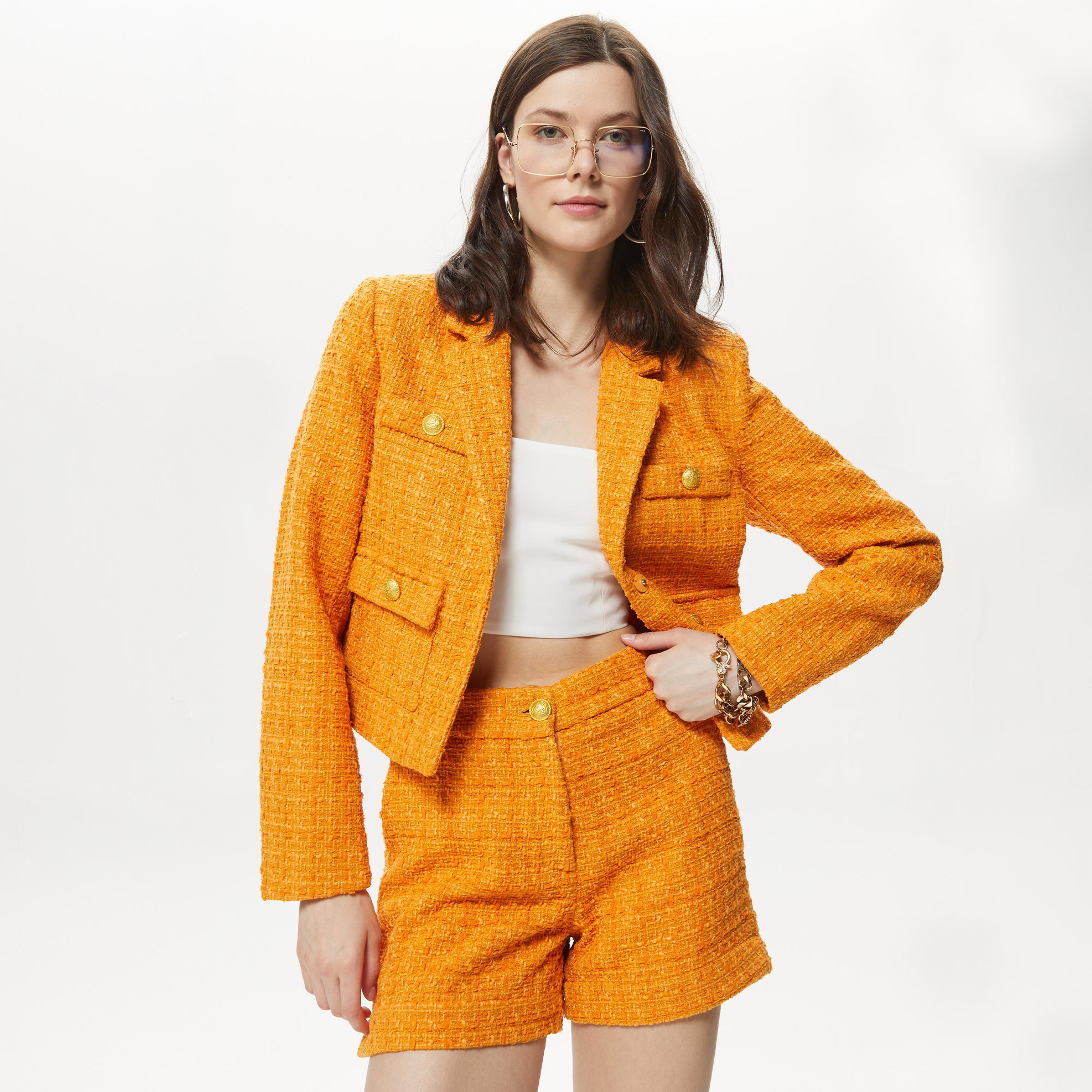 Only Onlbillie Boucle Short Kadın Turuncu Ceket