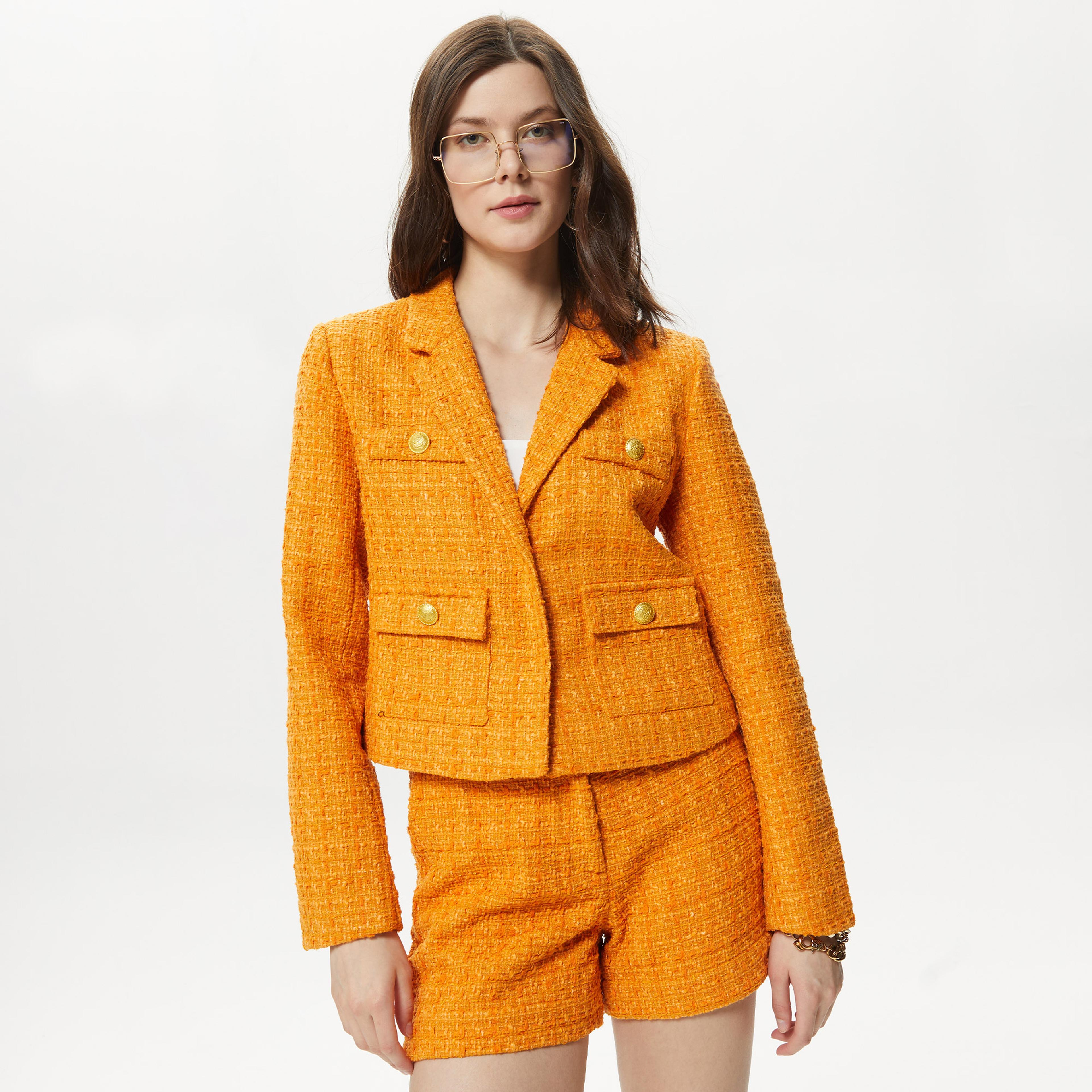 Only Onlbillie Boucle Short Kadın Turuncu Ceket