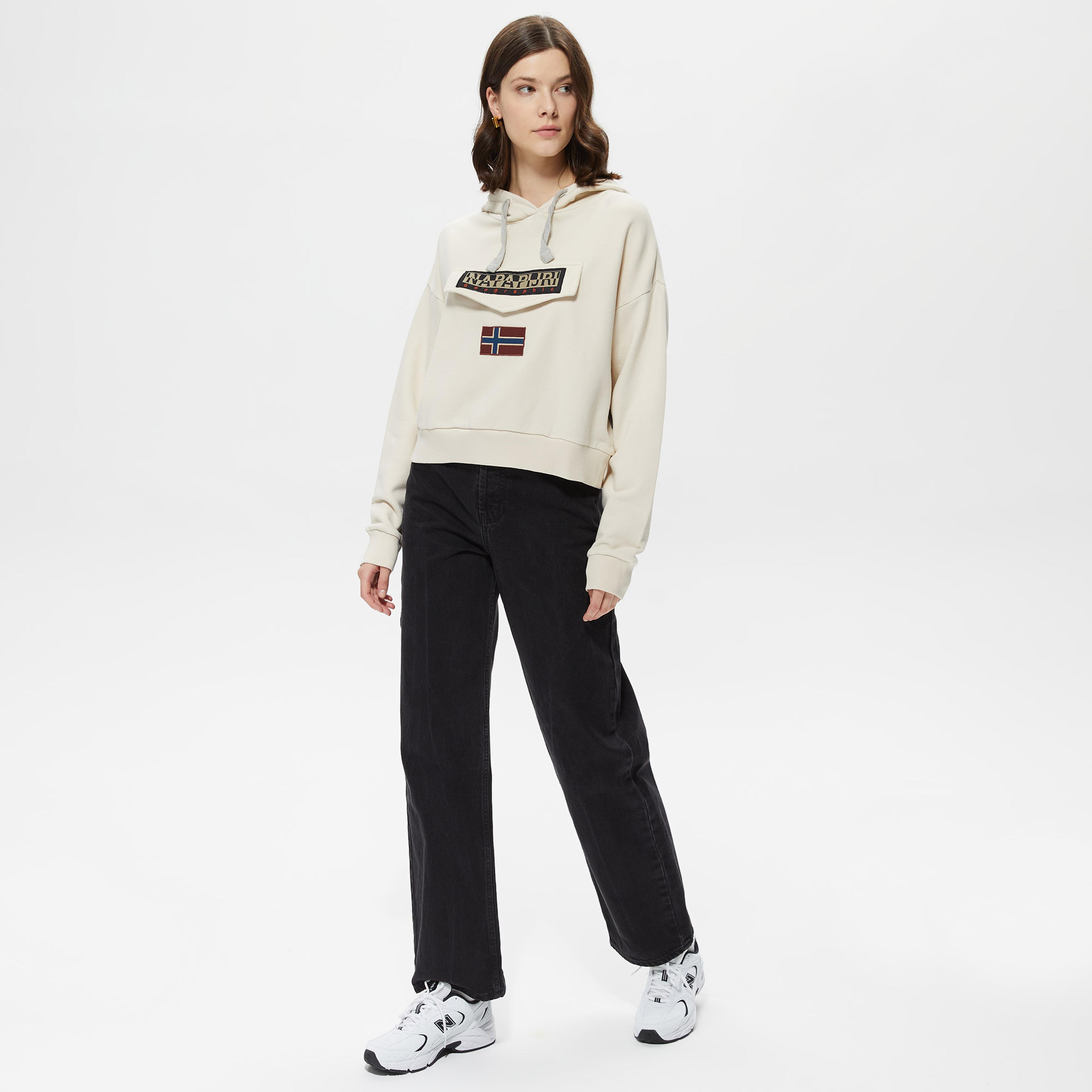Napapijri Burgee S 1 Kadın Krem Hoodie