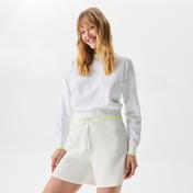 Lacoste Kadın Regular Fit Bisiklet Yaka Çizgili Beyaz Triko