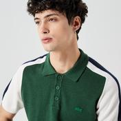 Lacoste Erkek Kısa Kollu Polo Yaka Renk Bloklu Yeşil Triko