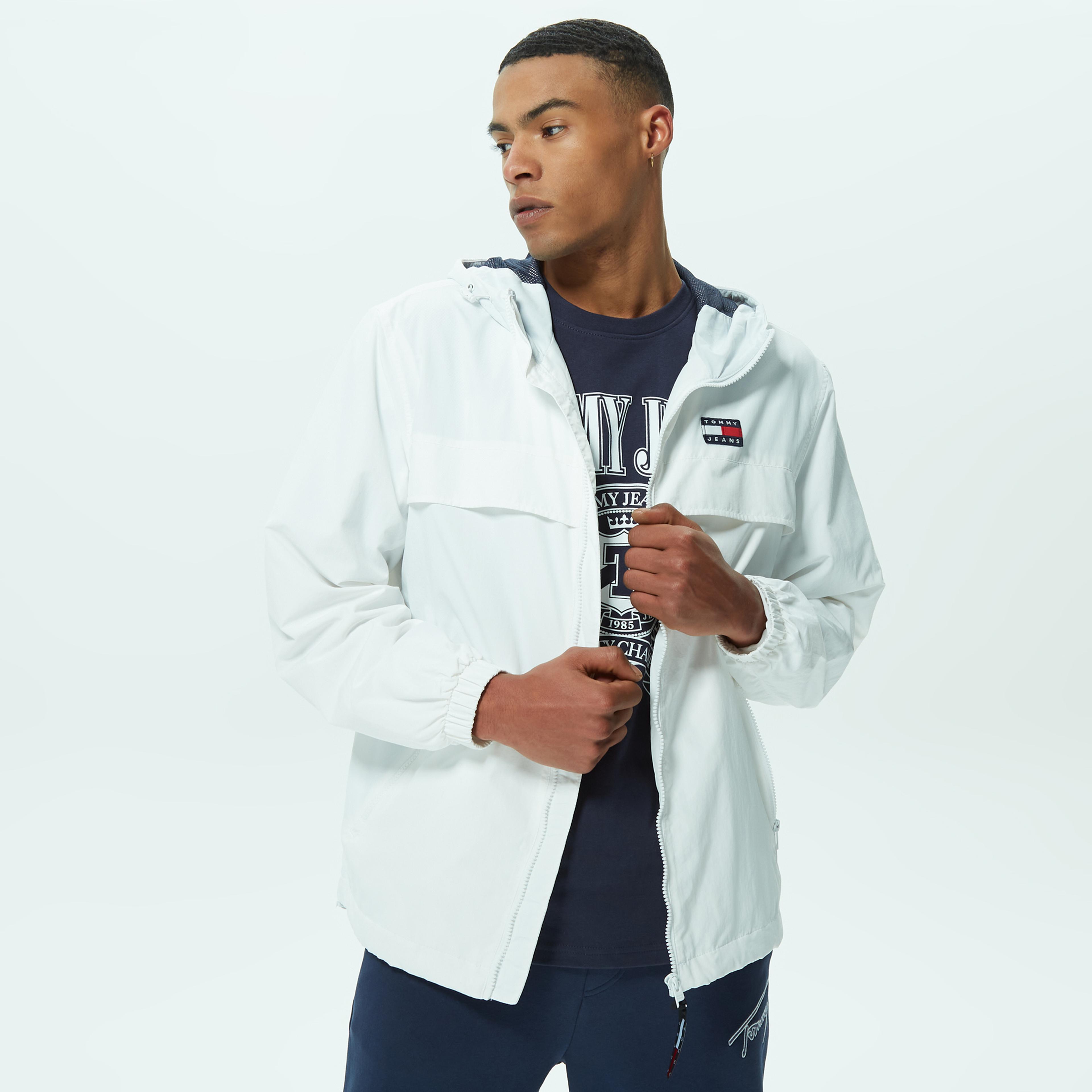Tommy Jeans Chicago Erkek Beyaz Rüzgarlık