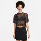 Nike Sportswear Air Aop Mesh Crop Top Kadın Siyah T-Shirt