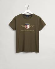 GANT Erkek Yeşil Regular Fit Bisiklet Yaka Logolu T-shirt