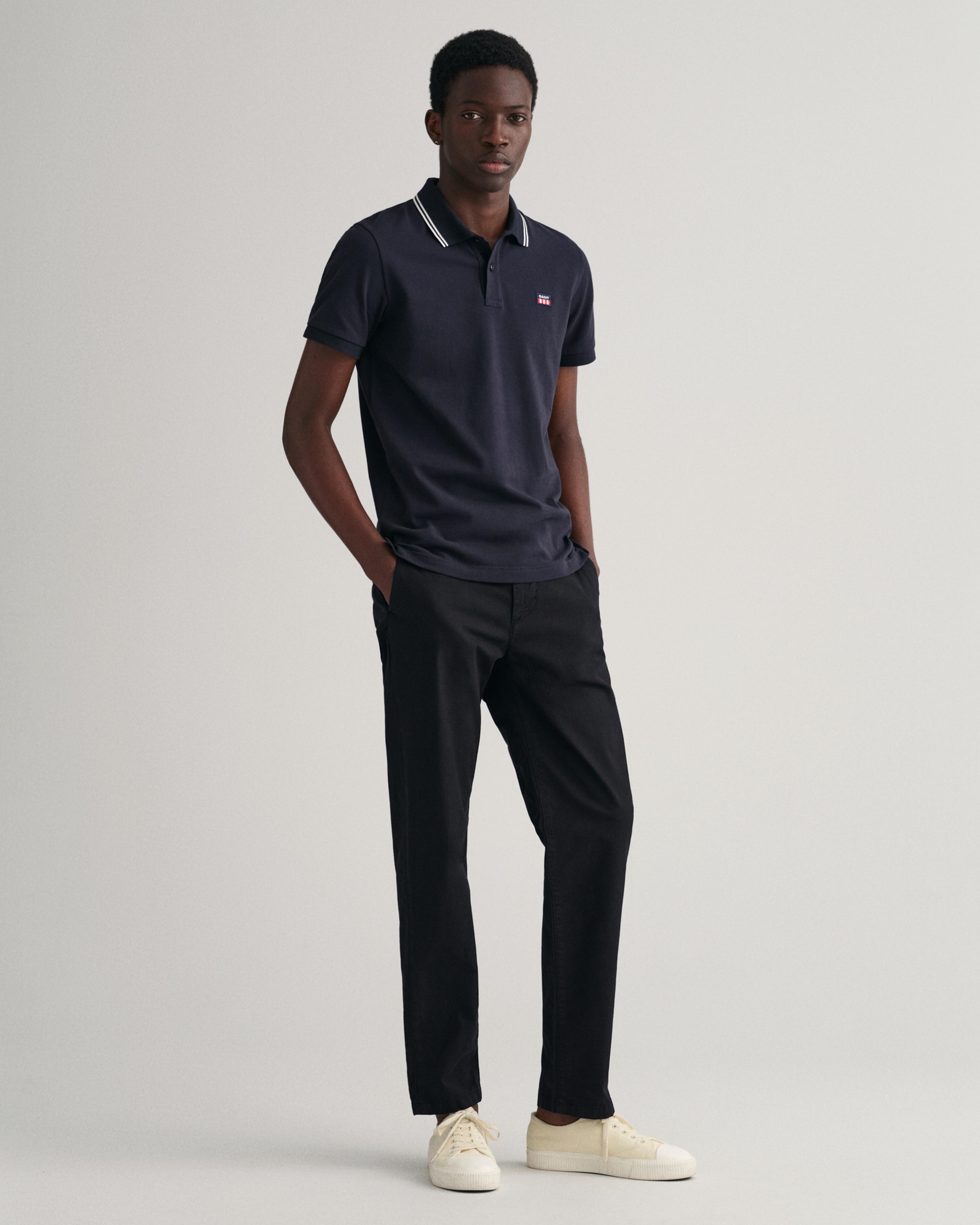 GANT Erkek Siyah Regular Fit Logolu Polo