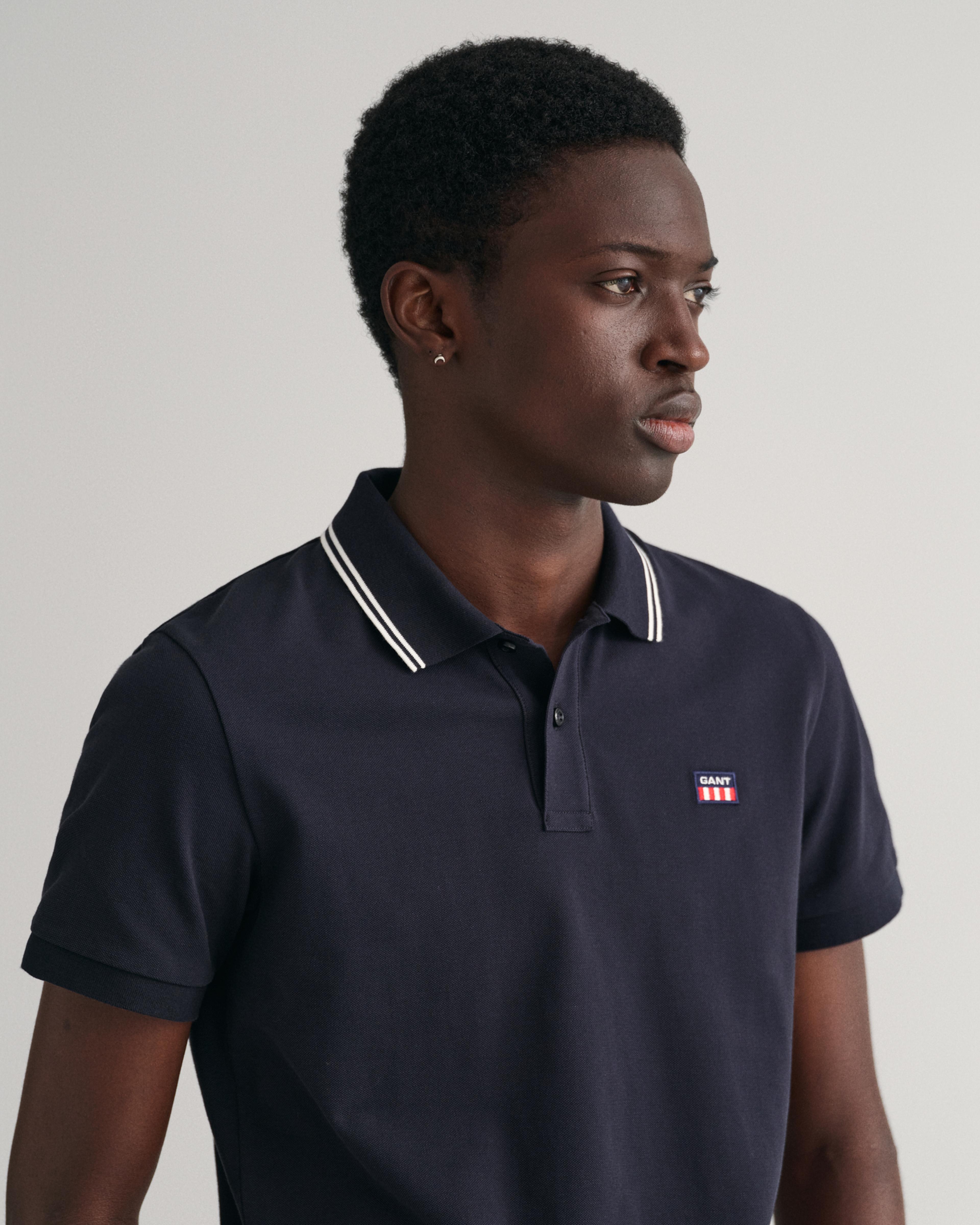 GANT Erkek Siyah Regular Fit Logolu Polo