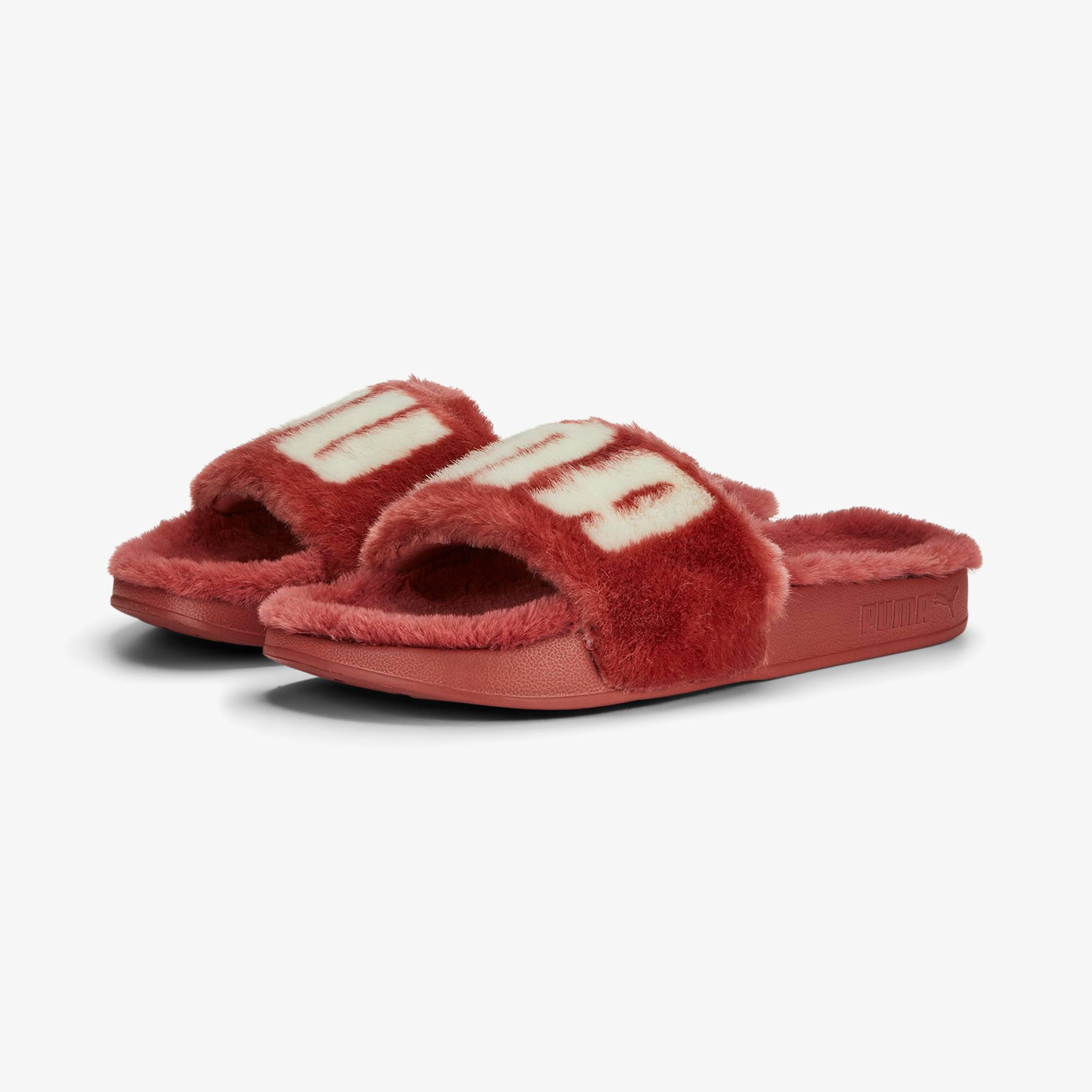 Puma Leadcat 2.0 Fuzz Kadın Kırmızı Terlik