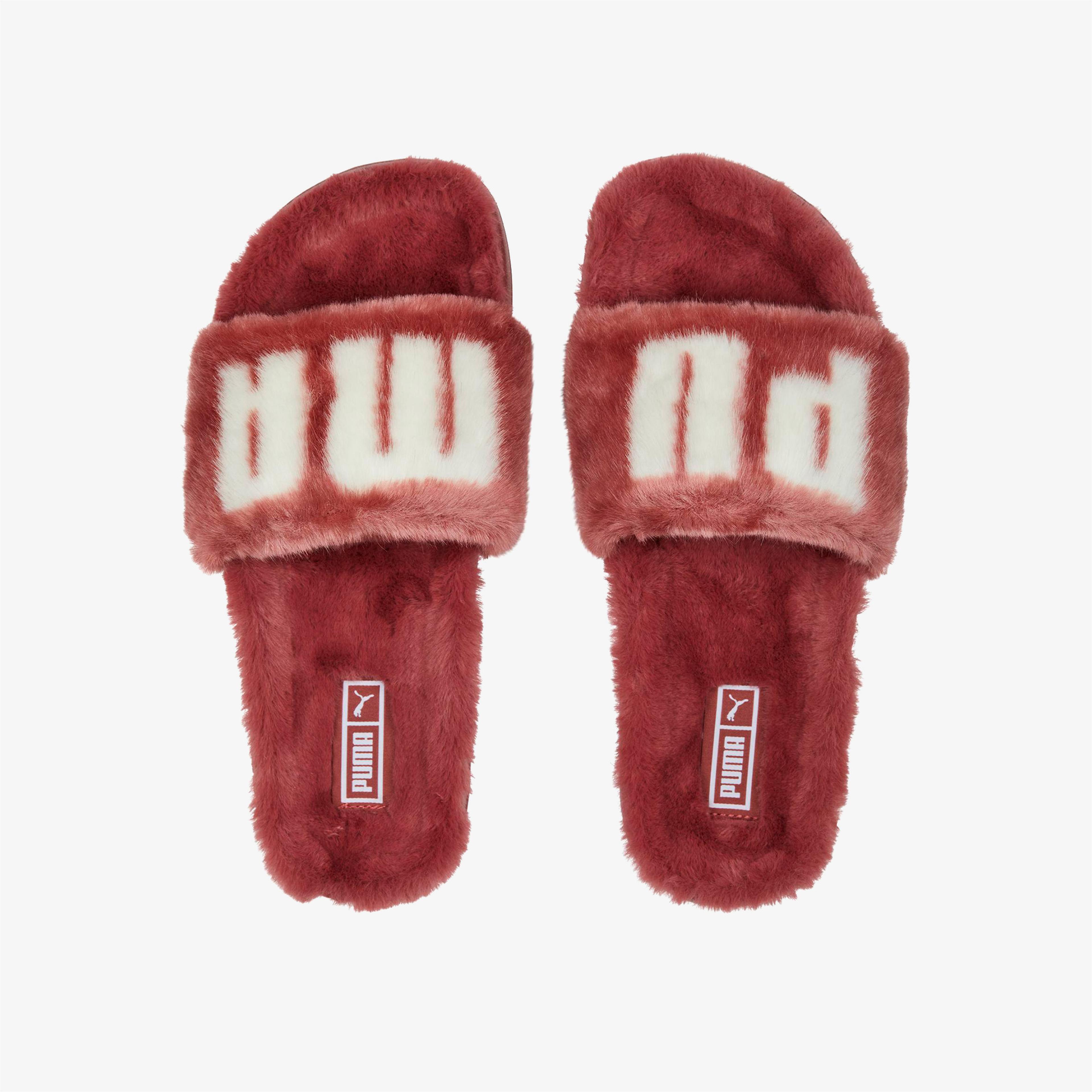 Puma Leadcat 2.0 Fuzz Kadın Kırmızı Terlik