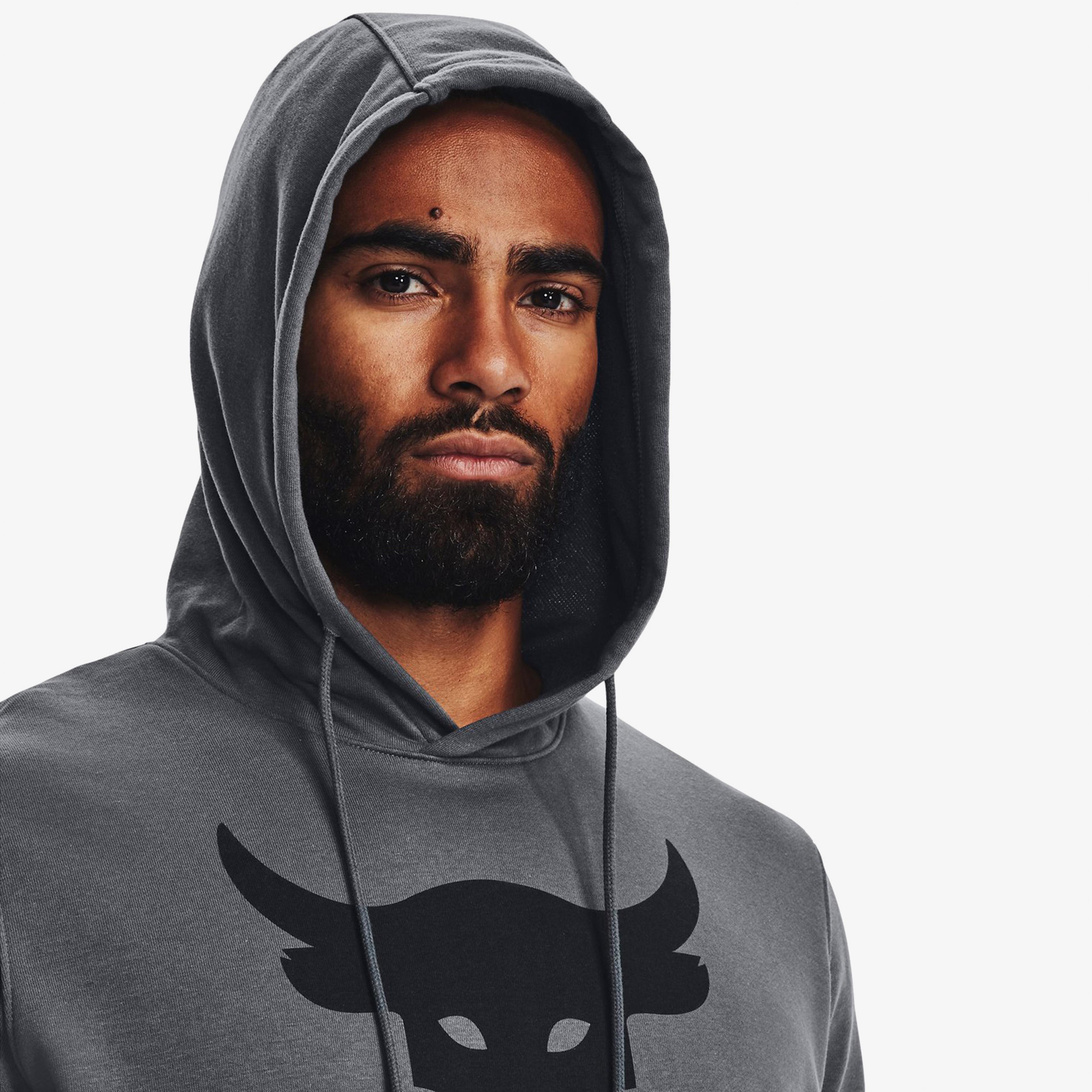Under Armour Project Rock Terry Kısa Kollu Erkek Gri Kolsuz Sweatshirt