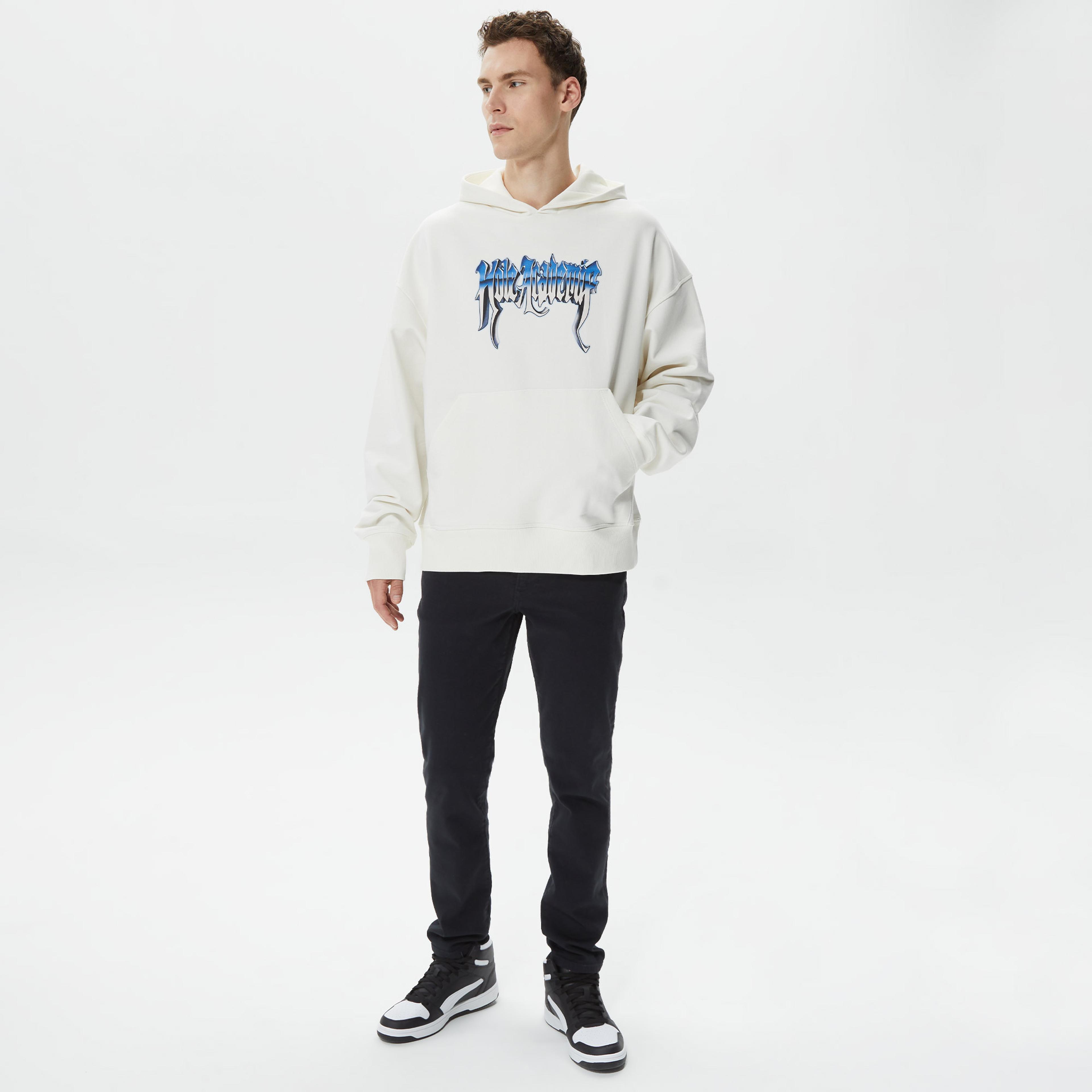 Holeacademie Essentials Erkek Krem Sweatshirt