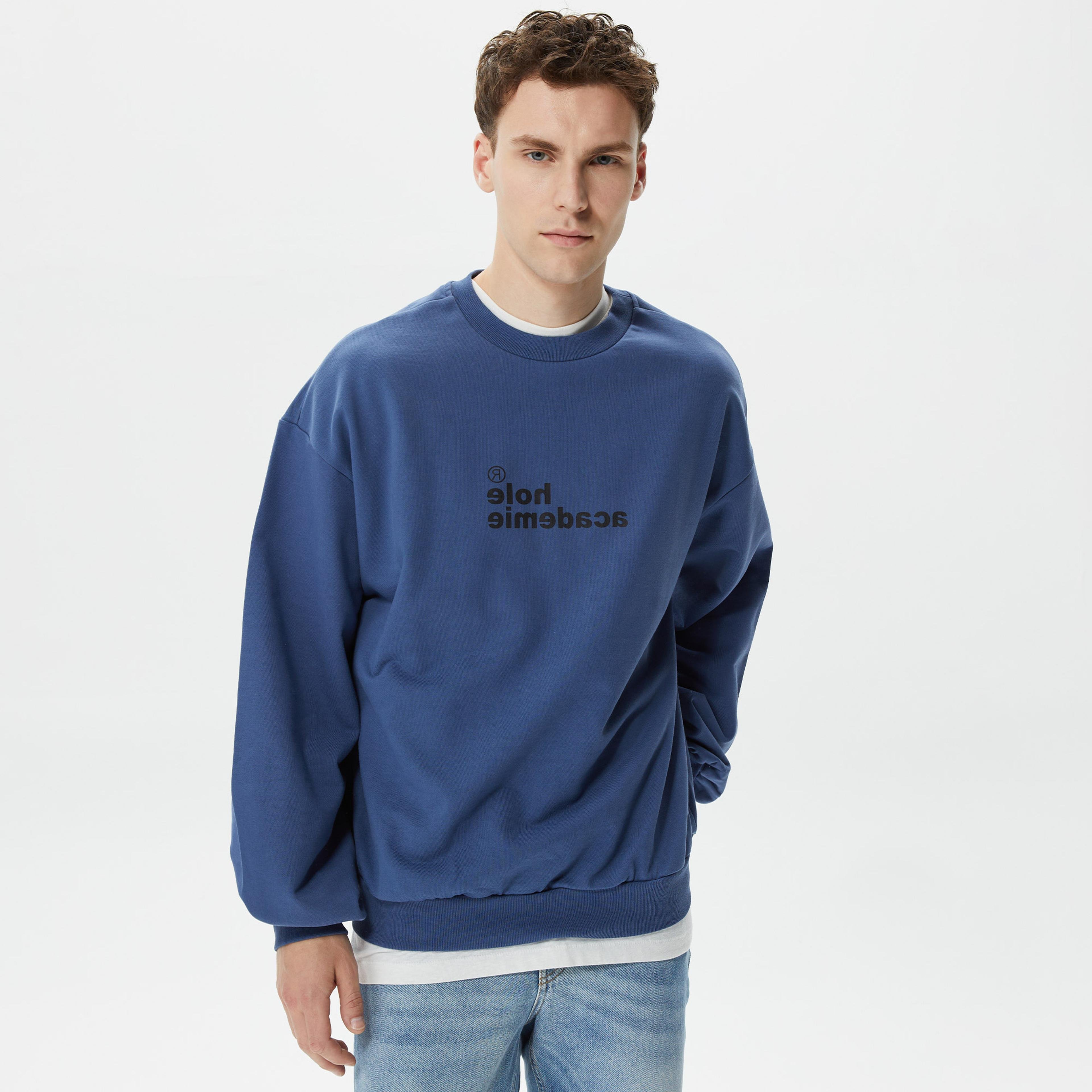 Holeacademie Essentials Erkek Lacivert Sweatshirt