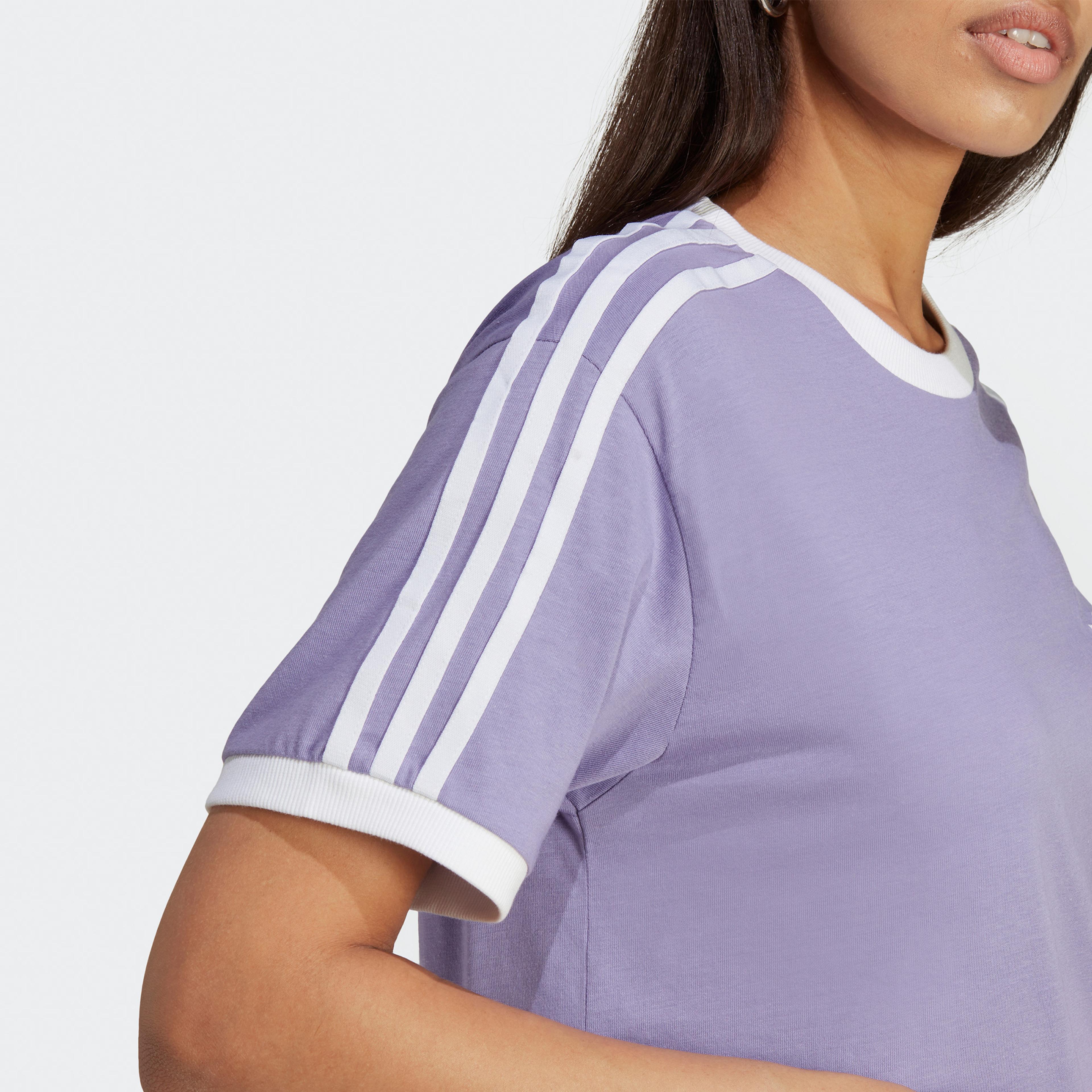 adidas Adicolor Classics 3 Stripes Kadın Mor T-Shirt
