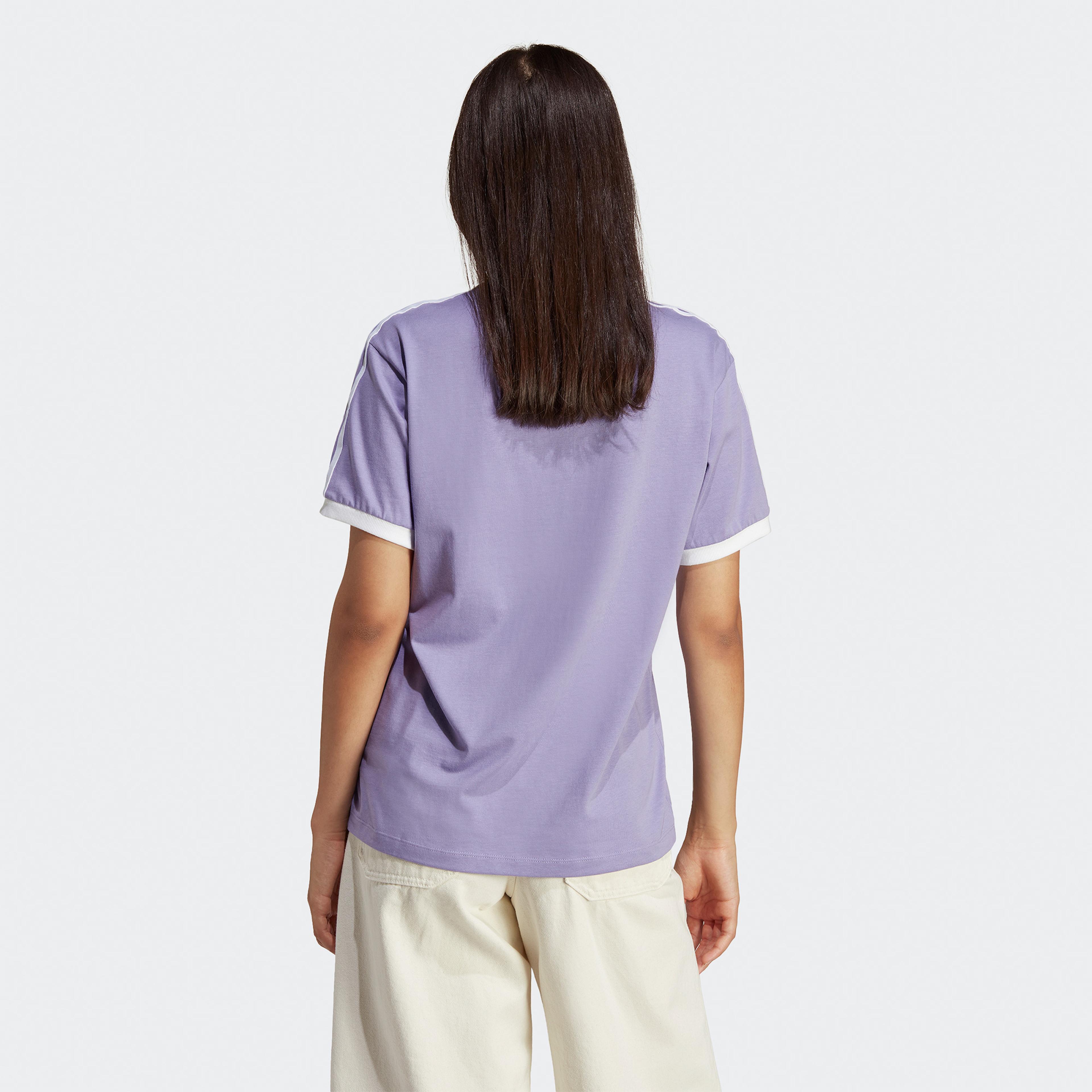 adidas Adicolor Classics 3 Stripes Kadın Mor T-Shirt