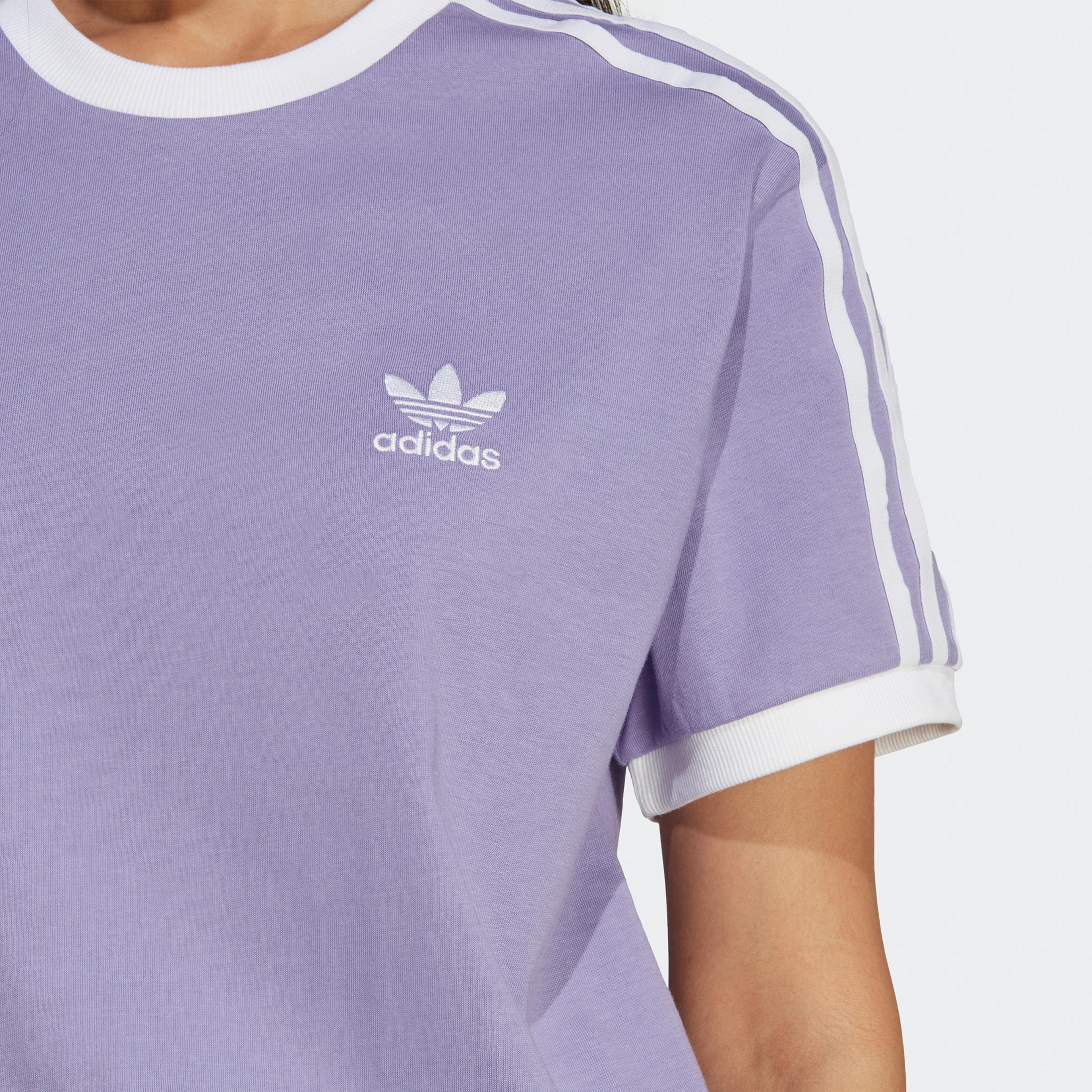 adidas Adicolor Classics 3 Stripes Kadın Mor T-Shirt