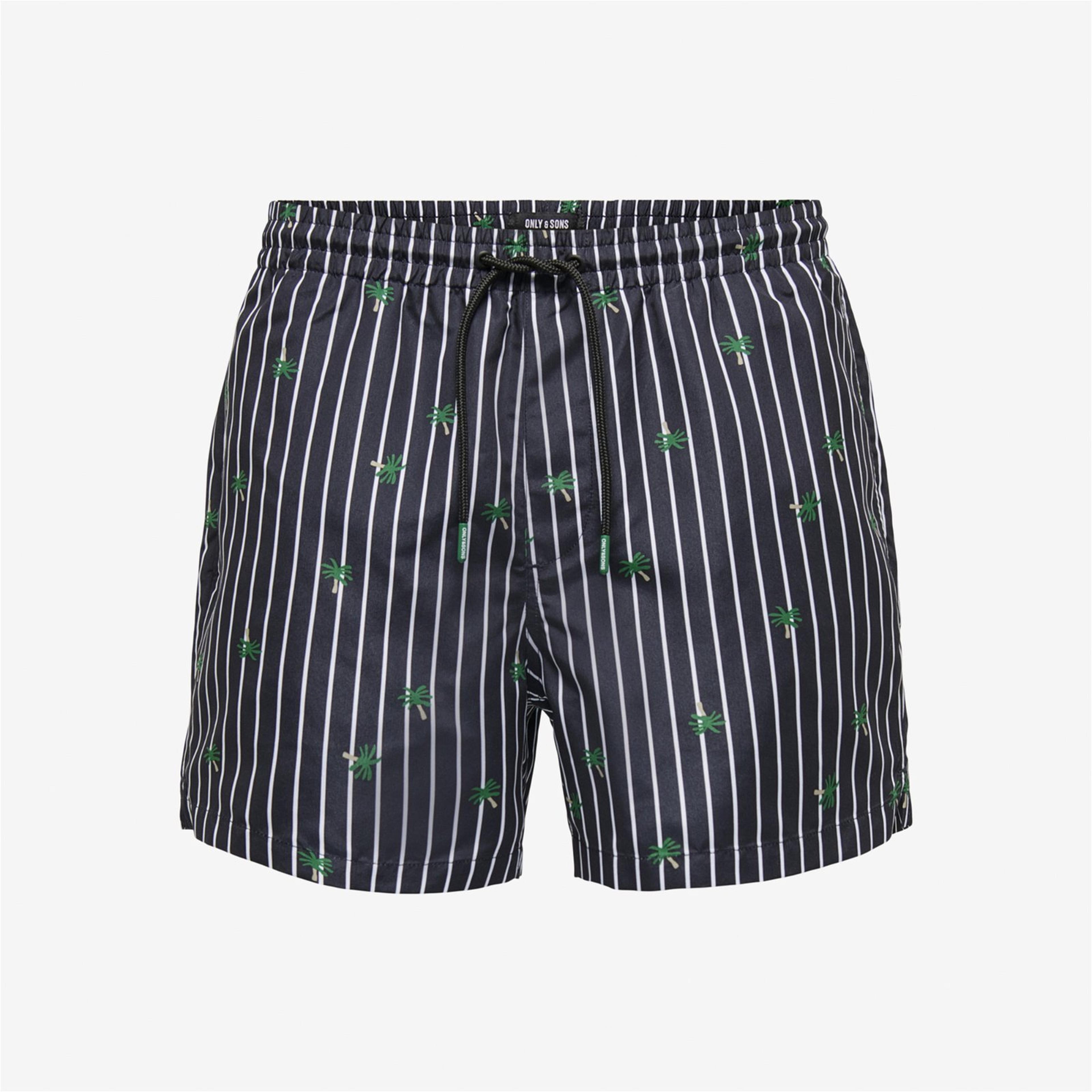 ONLY&SONS Onsted Life Swim Funny Aop Erkek Lacivert Mayo Şort