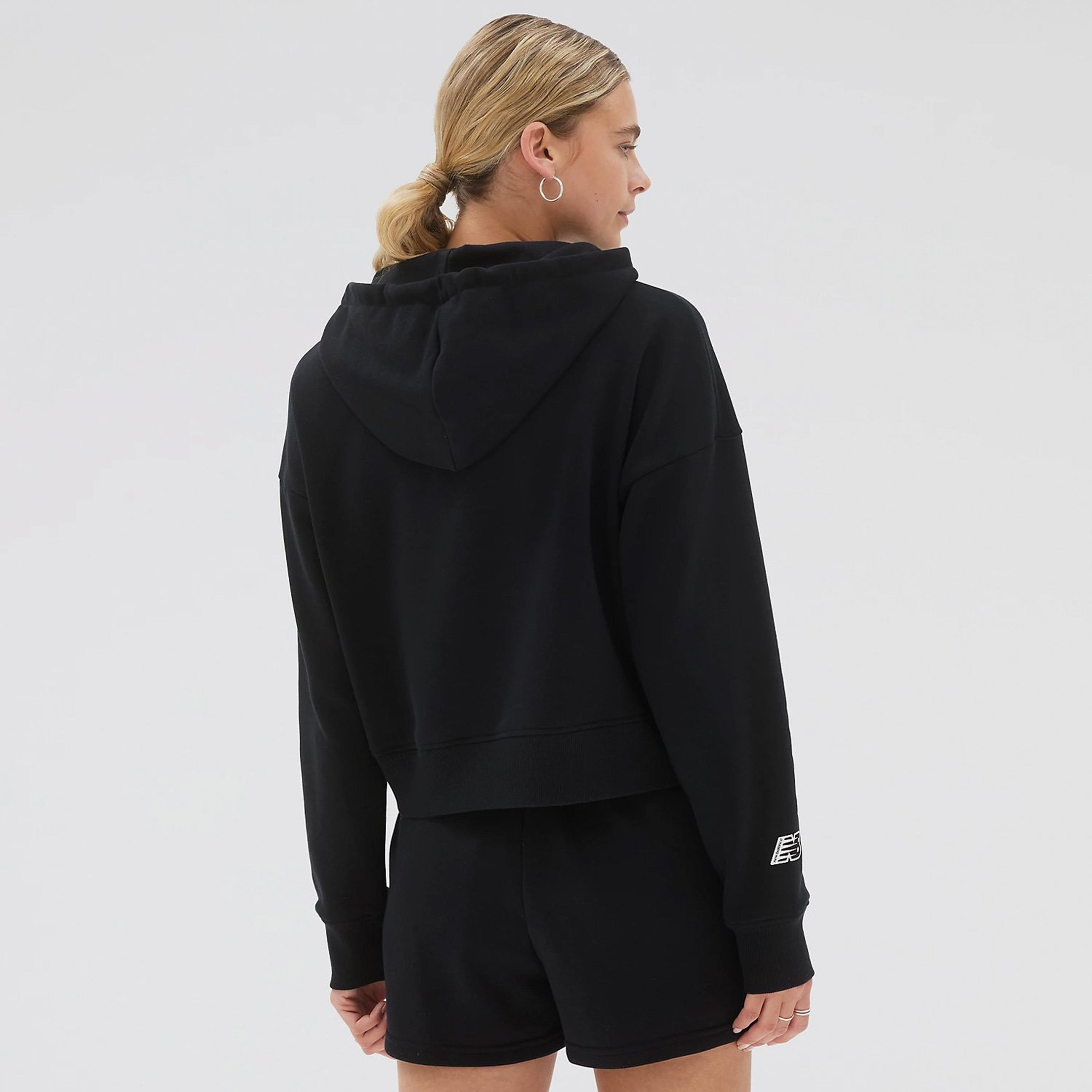 New Balance Essentials Hoodie Kadın Siyah Sweatshirt
