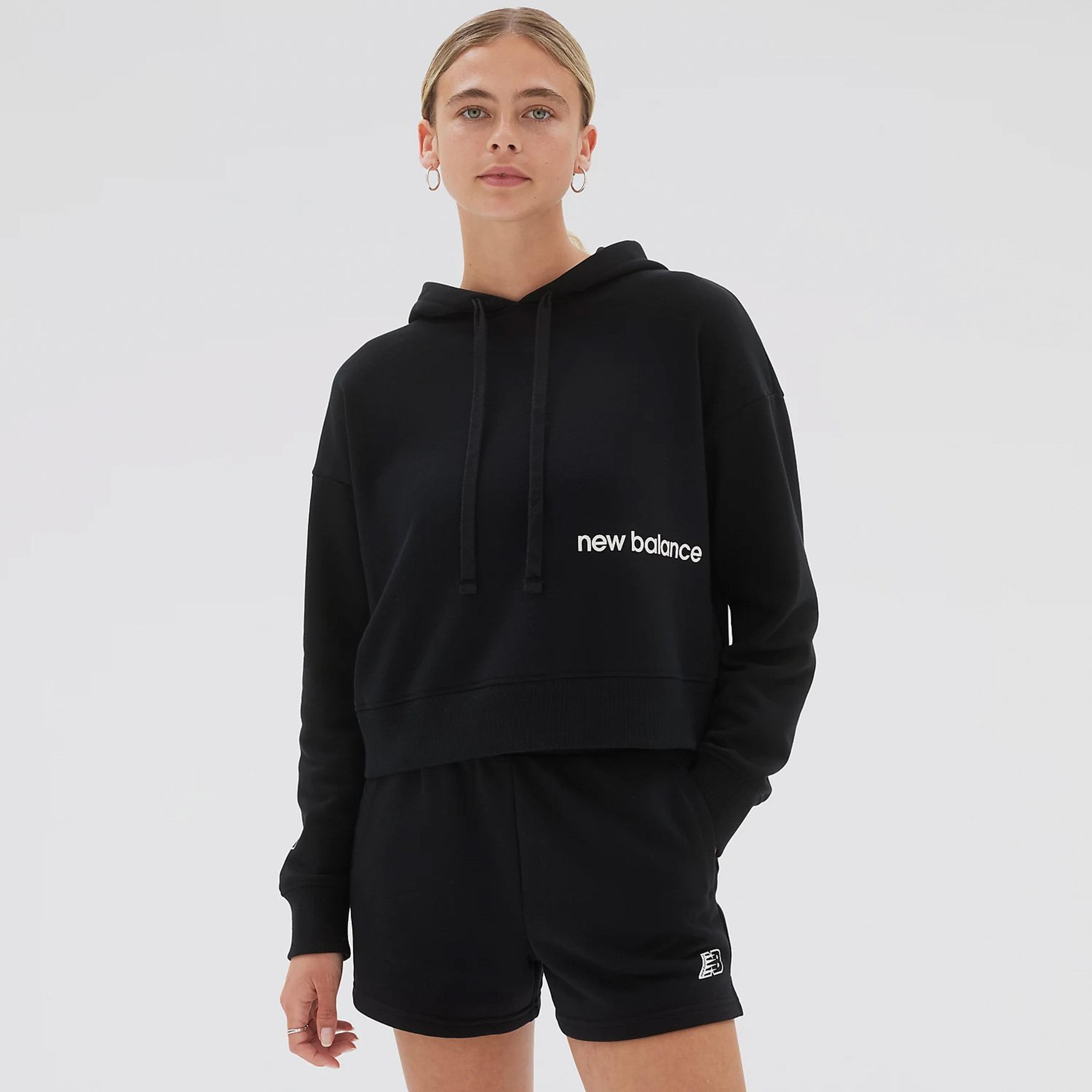 New Balance Essentials Hoodie Kadın Siyah Sweatshirt