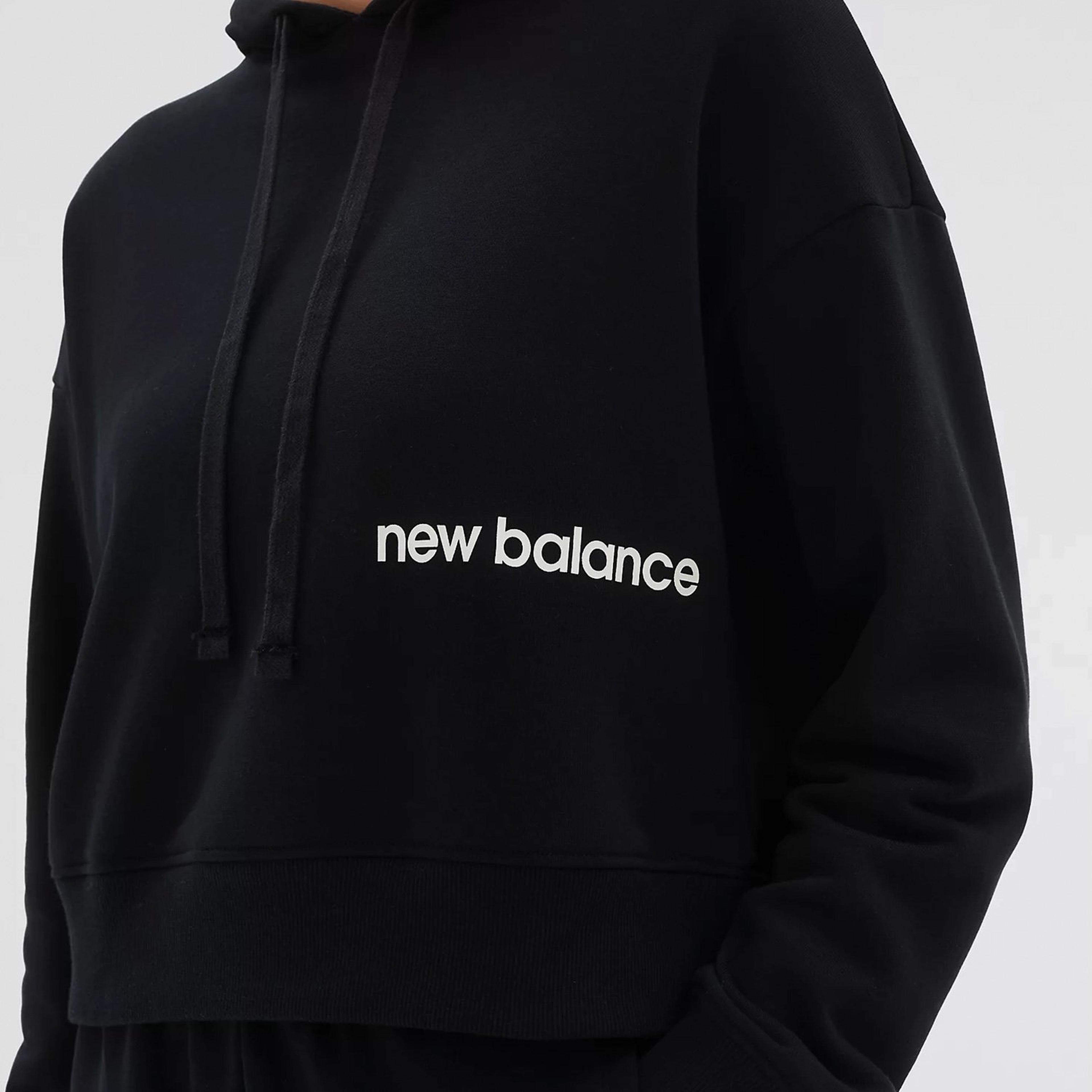 New Balance Essentials Hoodie Kadın Siyah Sweatshirt