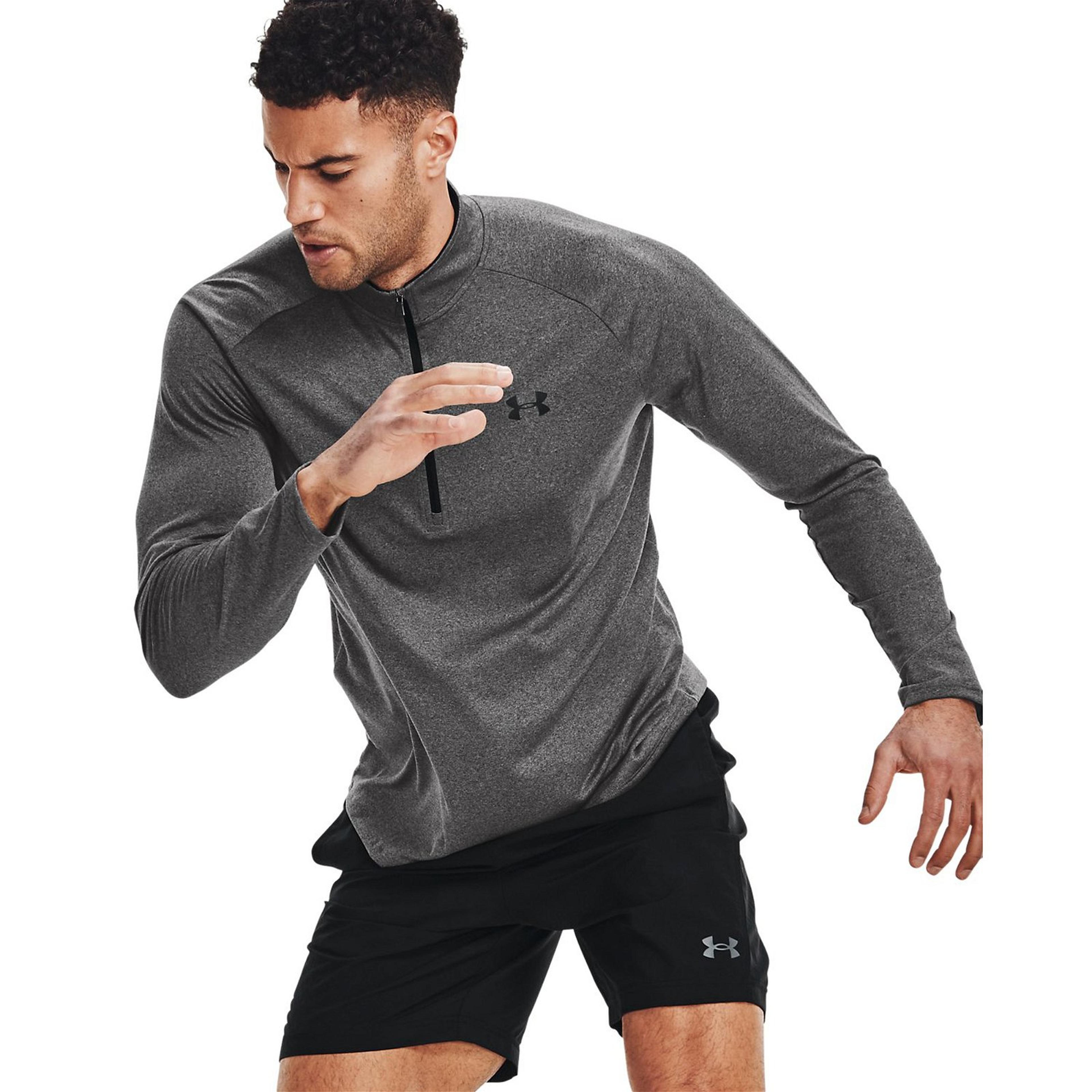 Under Armour Tech 2.0 1/2 Zip Erkek Gri Uzun Kollu T-Shirt