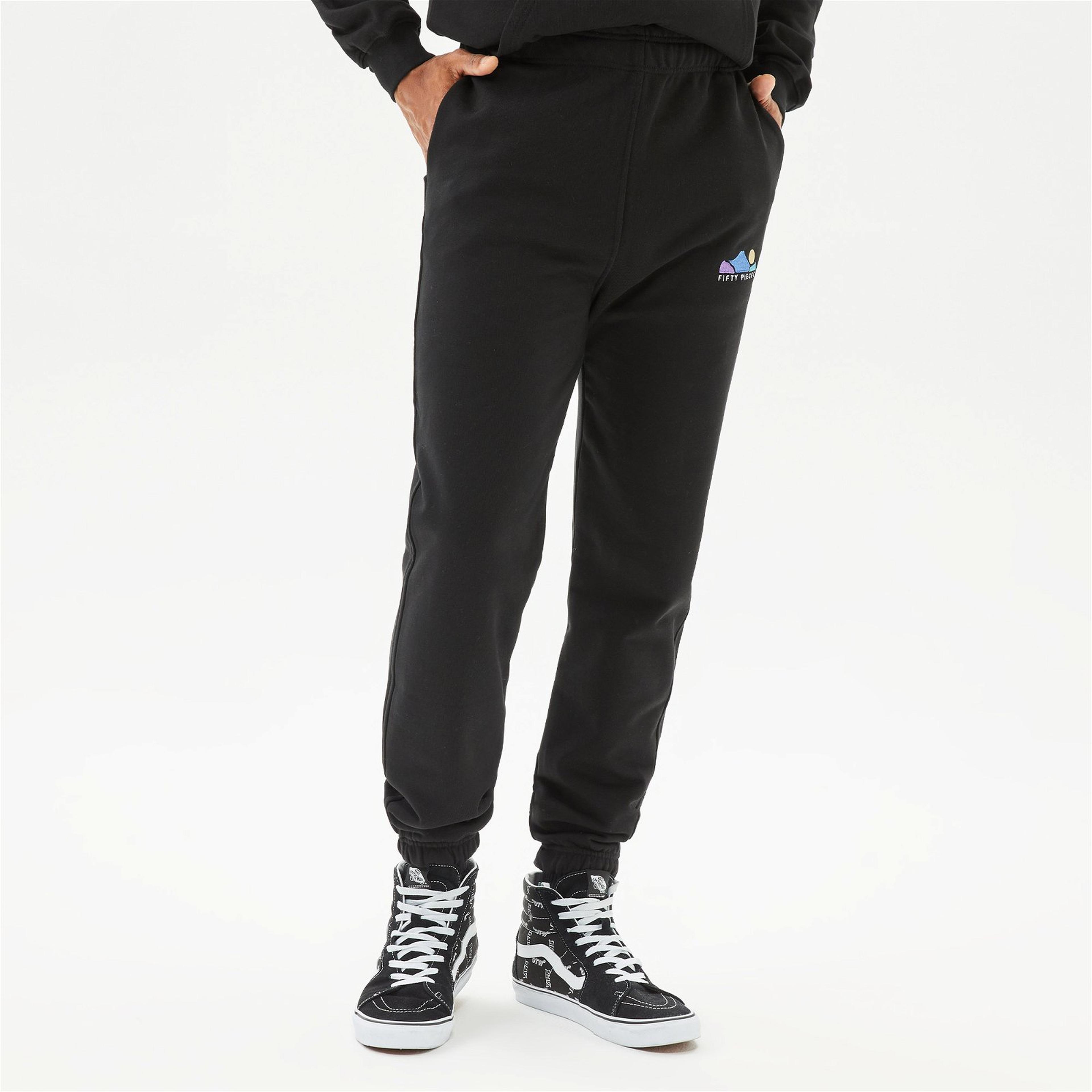 Fifty Pieces Erkek Siyah Loose Fit Jogger Eşofman Altı