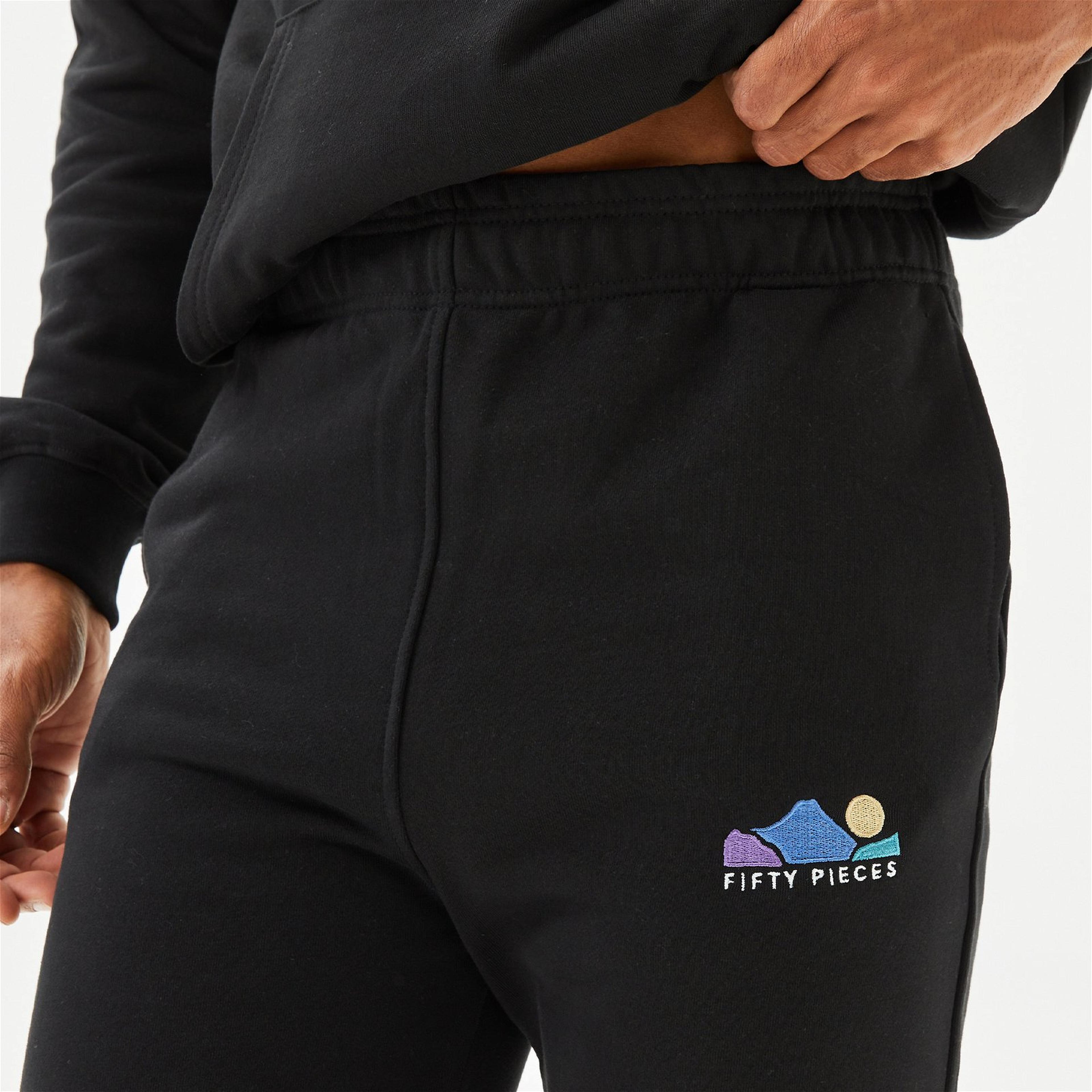 Fifty Pieces Erkek Siyah Loose Fit Jogger Eşofman Altı