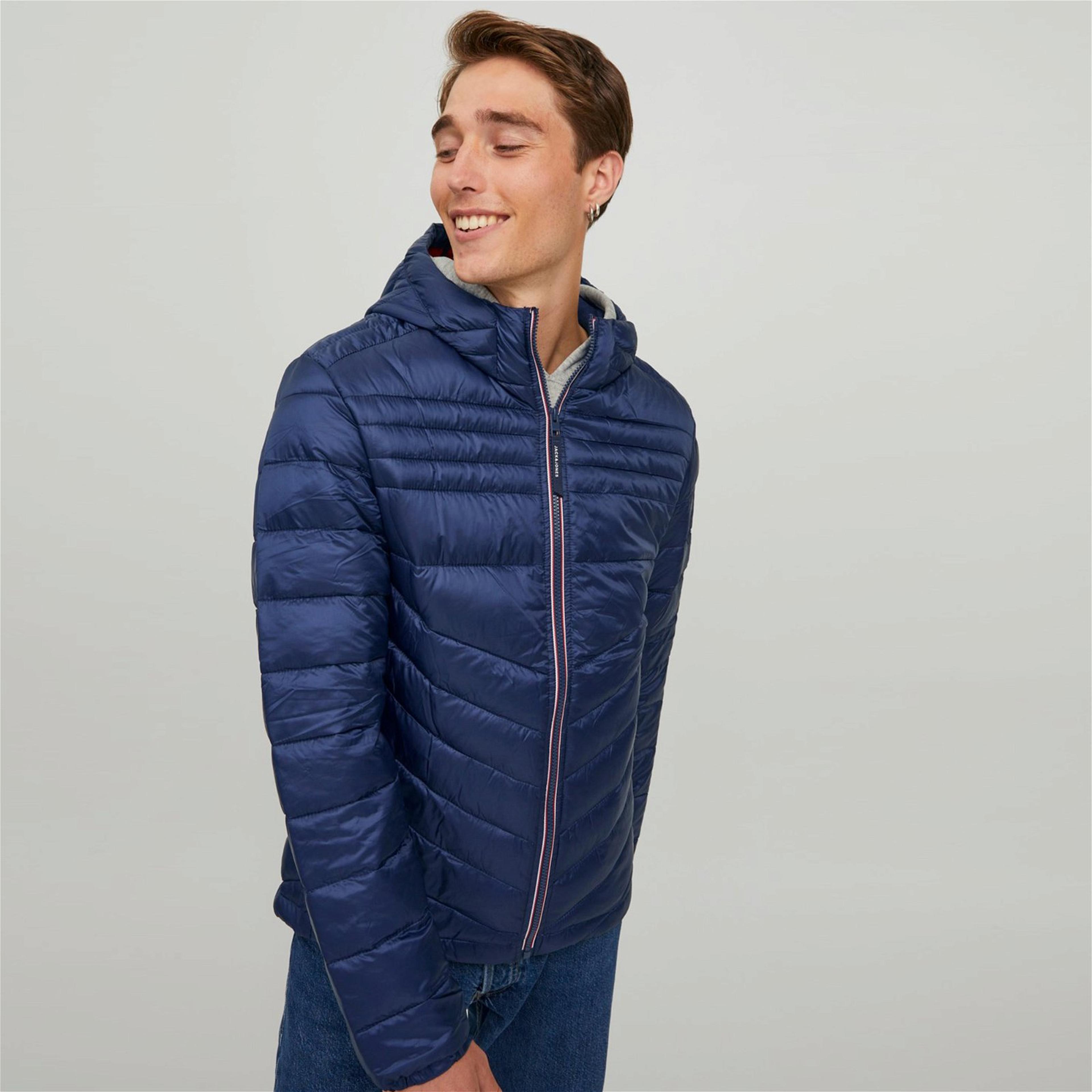 Jack & Jones Jjehero Puffer Hood Erkek Lacivert Mont