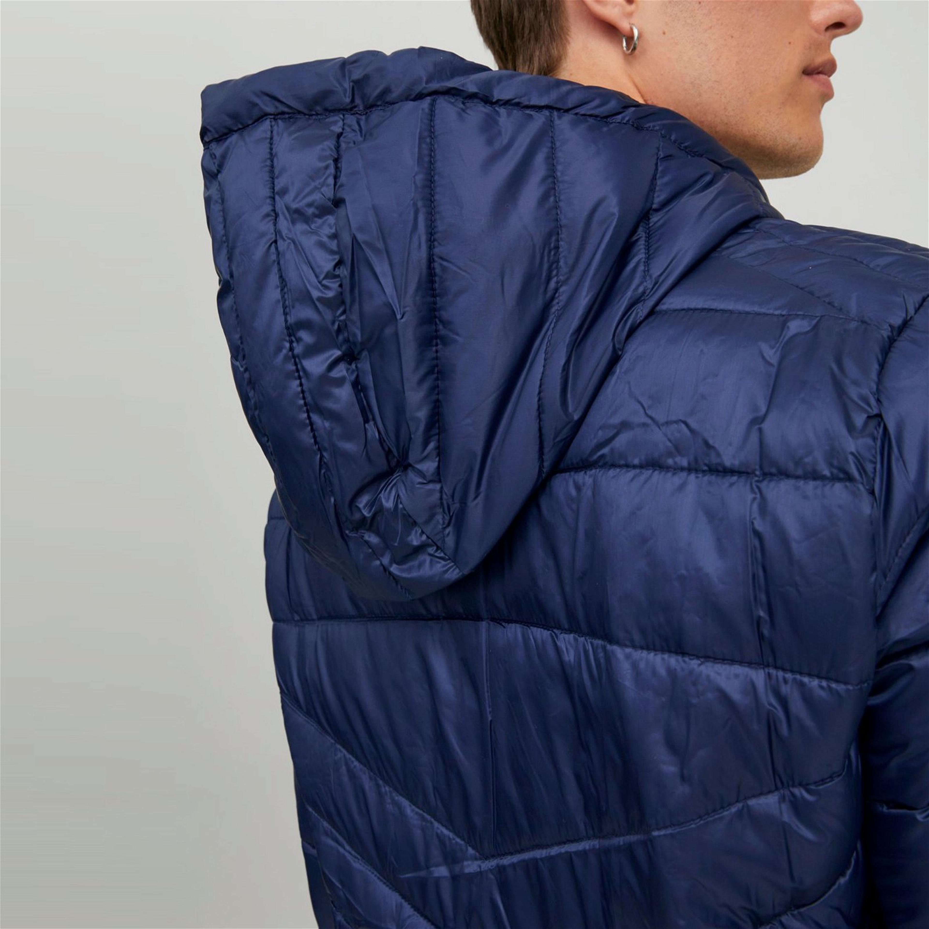Jack & Jones Jjehero Puffer Hood Erkek Lacivert Mont