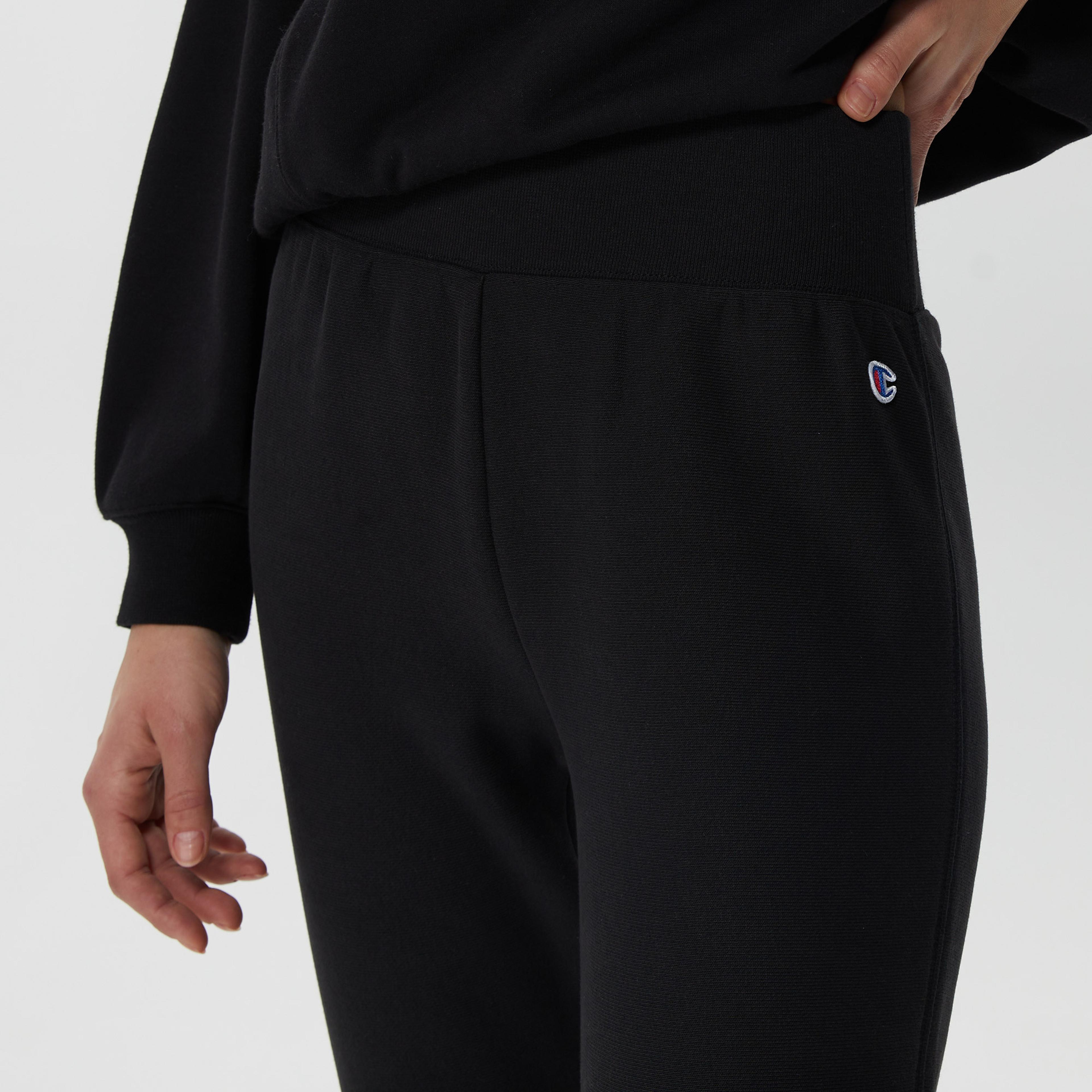 Champion Rib Cuff Kadın Siyah Eşofman Altı