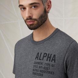 Alpha Industries Graphic Erkek Gri T-Shirt