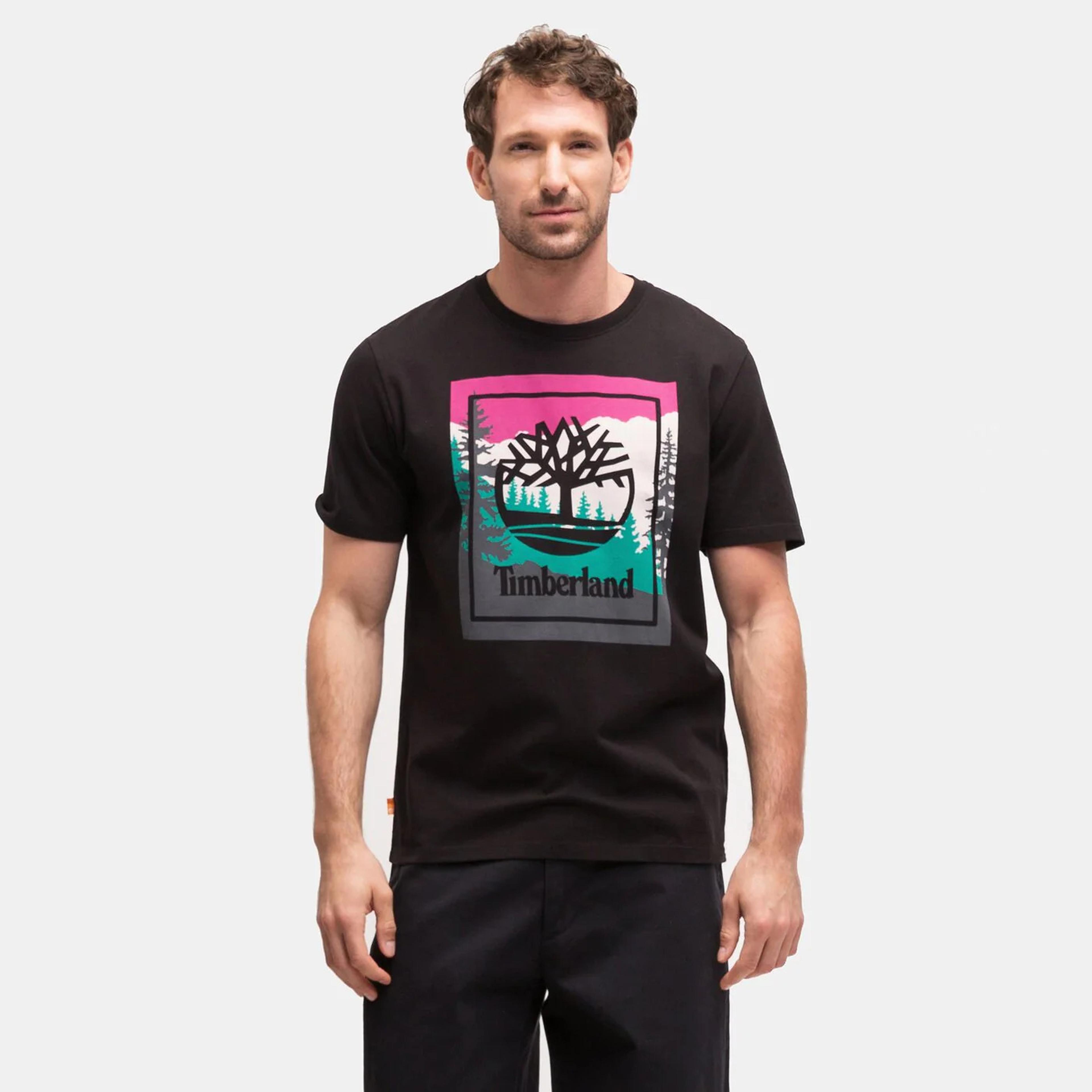 Timberland Outdoor Graphic  Erkek Siyah T-Shirt