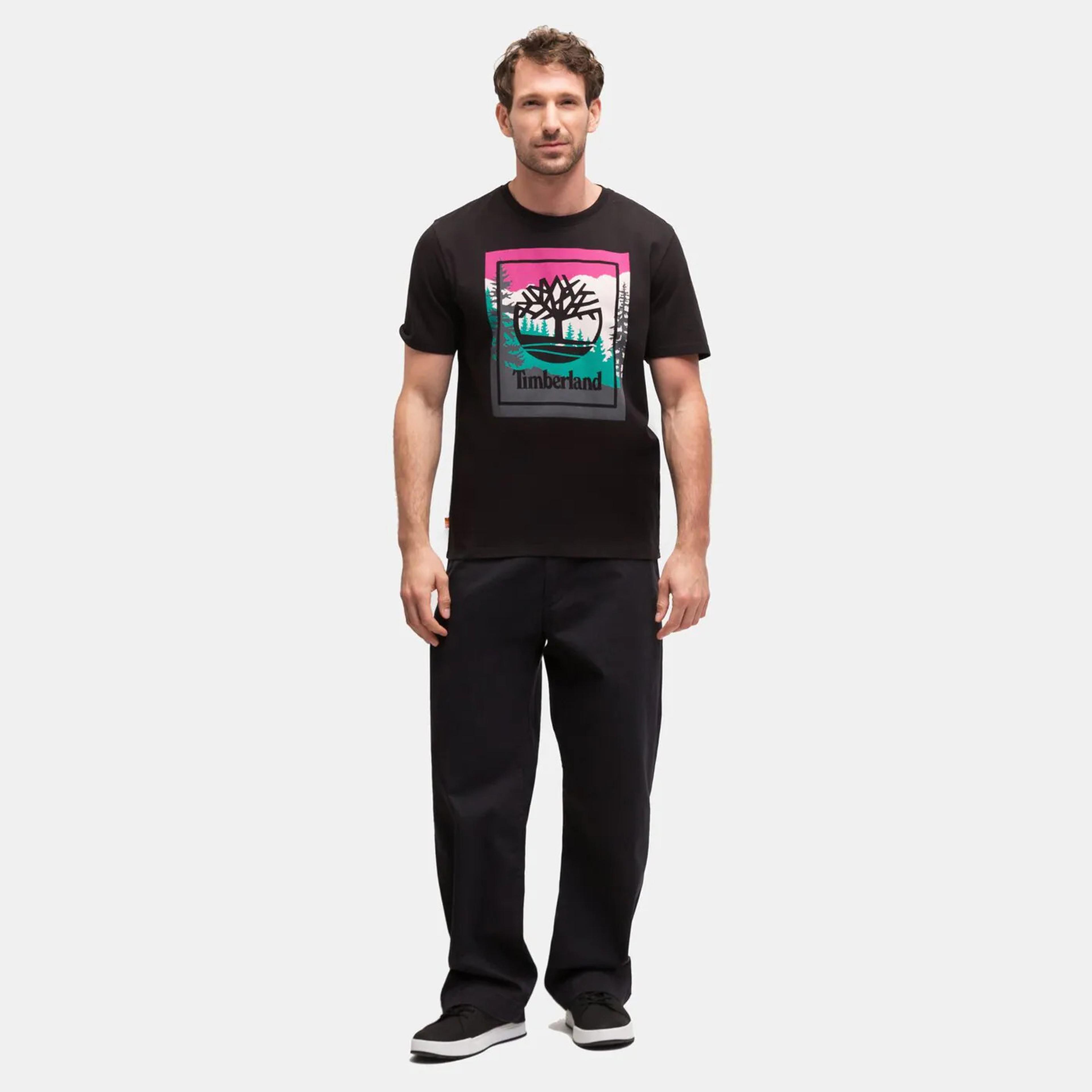 Timberland Outdoor Graphic  Erkek Siyah T-Shirt