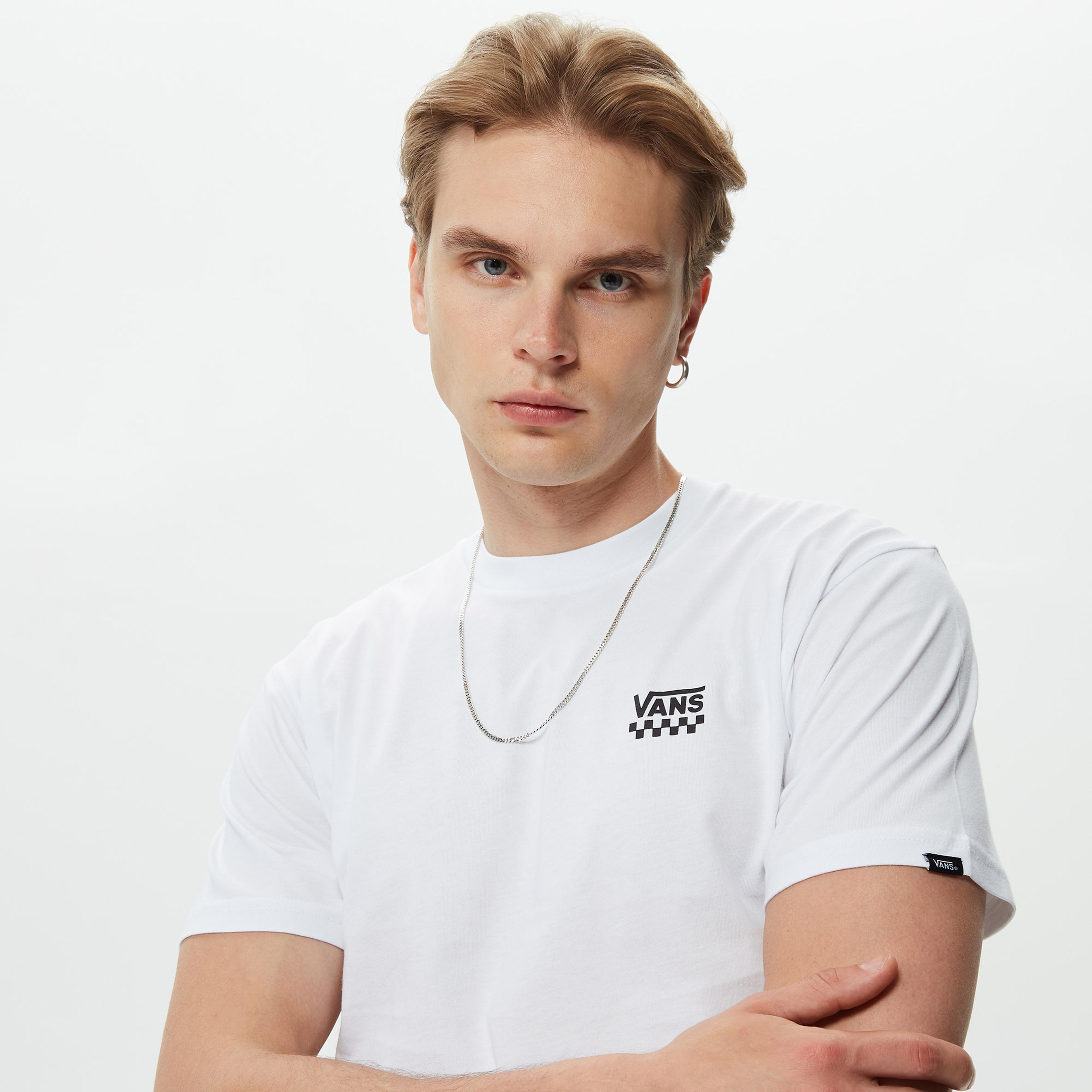 Vans Left Chest Logo II Erkek Beyaz T-Shirt