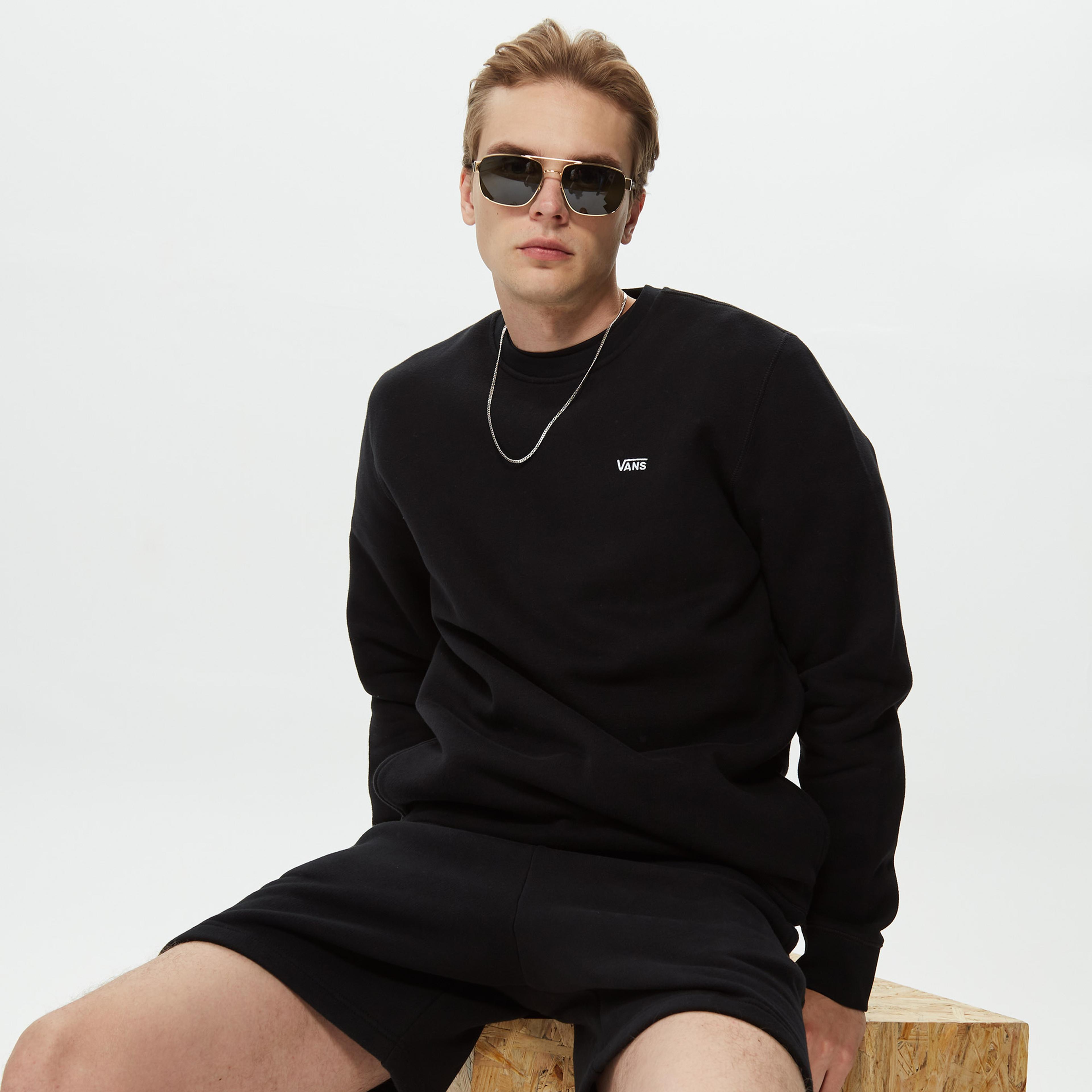 Vans Comfycush Crew Fleece Erkek Siyah Sweatshirt