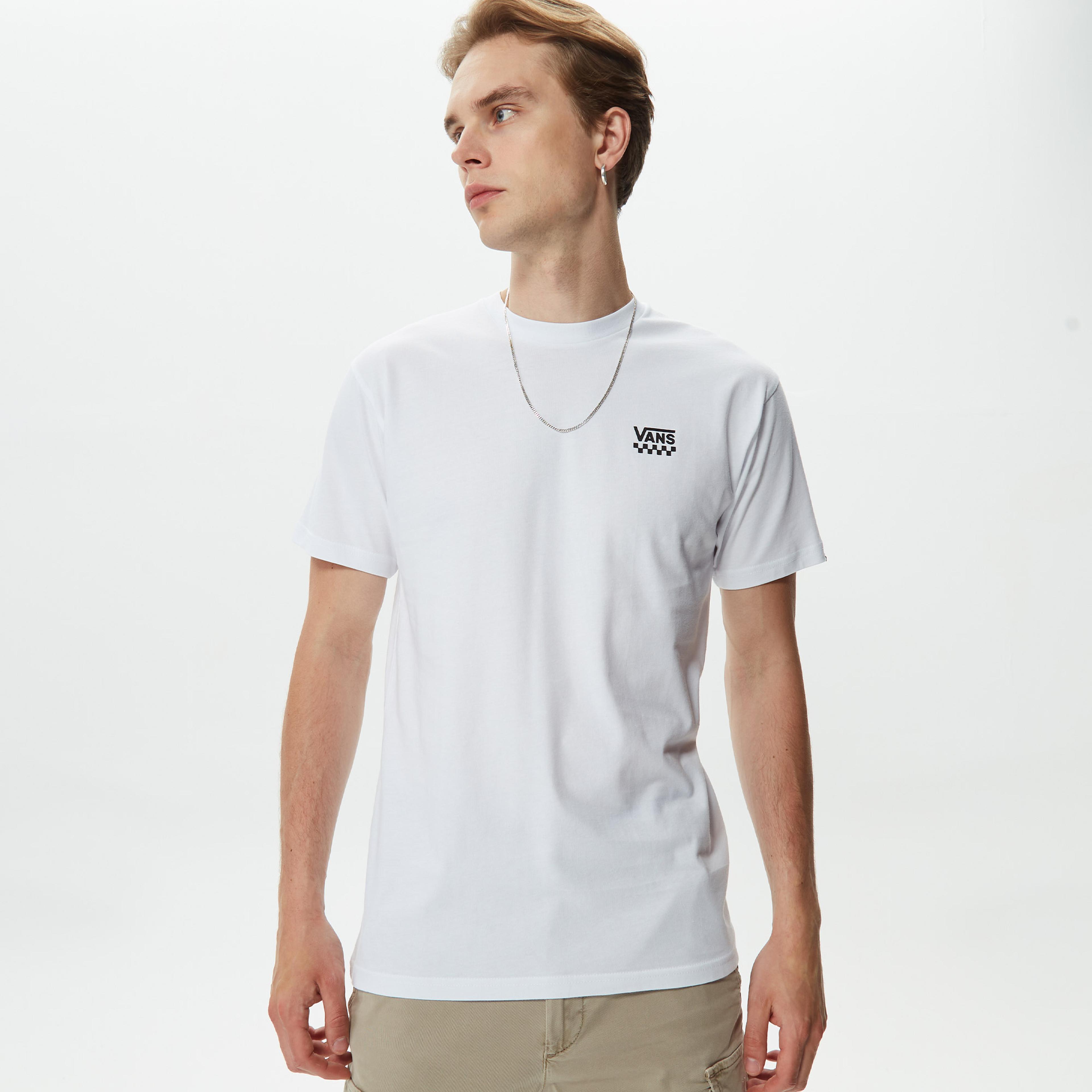 Vans Left Chest Logo II Erkek Beyaz T-Shirt