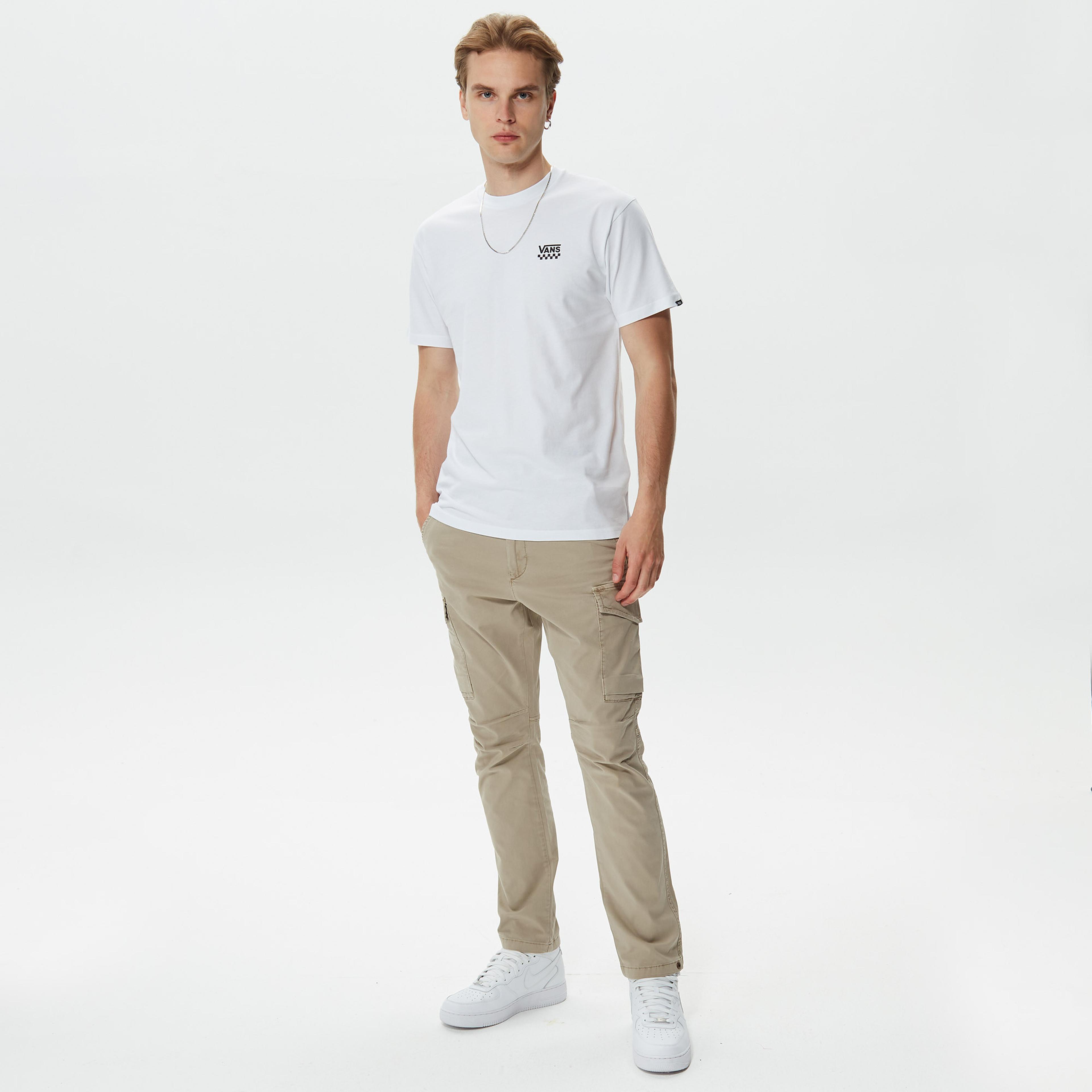 Vans Left Chest Logo II Erkek Beyaz T-Shirt