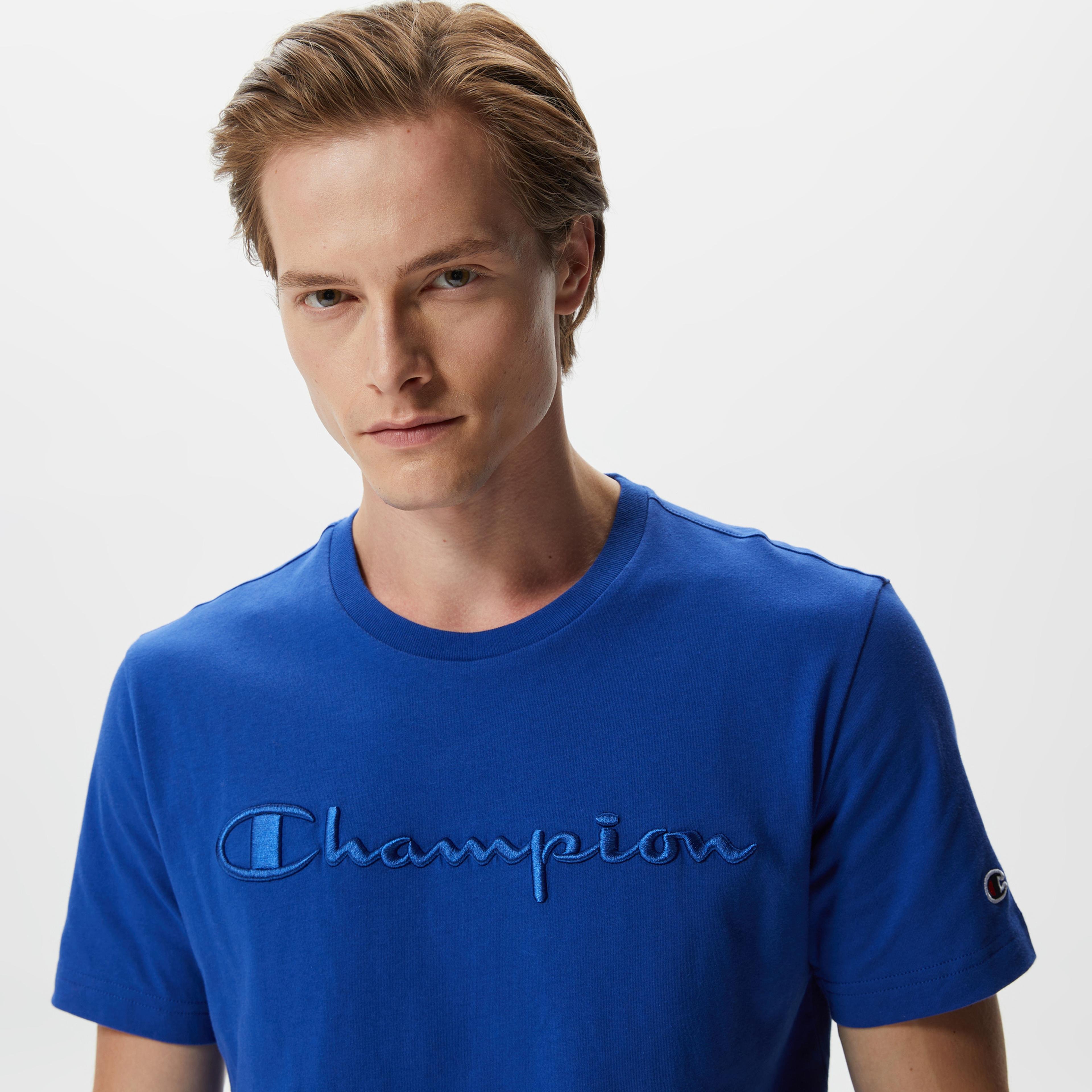 Champion Crewneck Erkek Lacivert T-Shirt