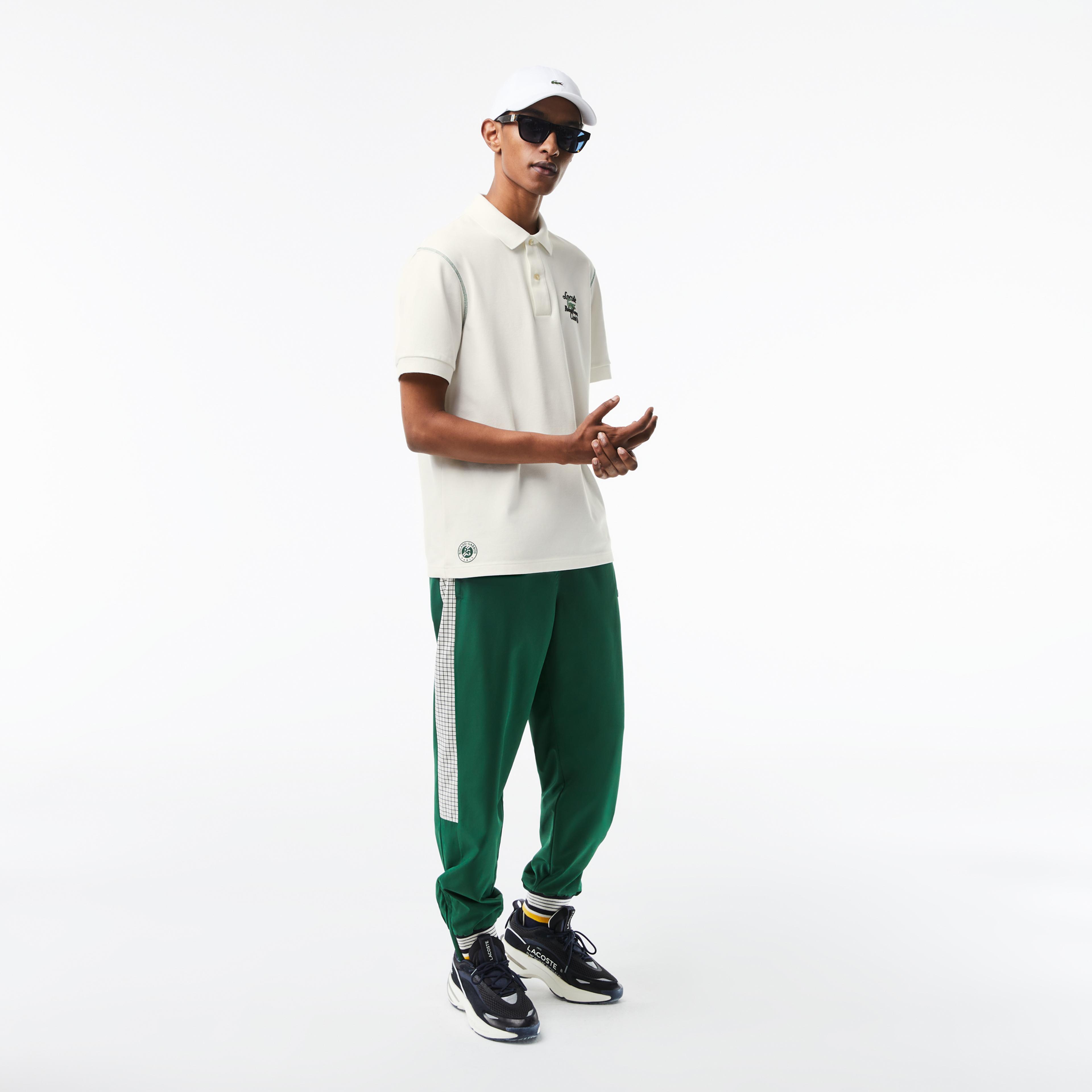 Lacoste Roland Garros Erkek Relaxed Fit Baskılı Krem Polo