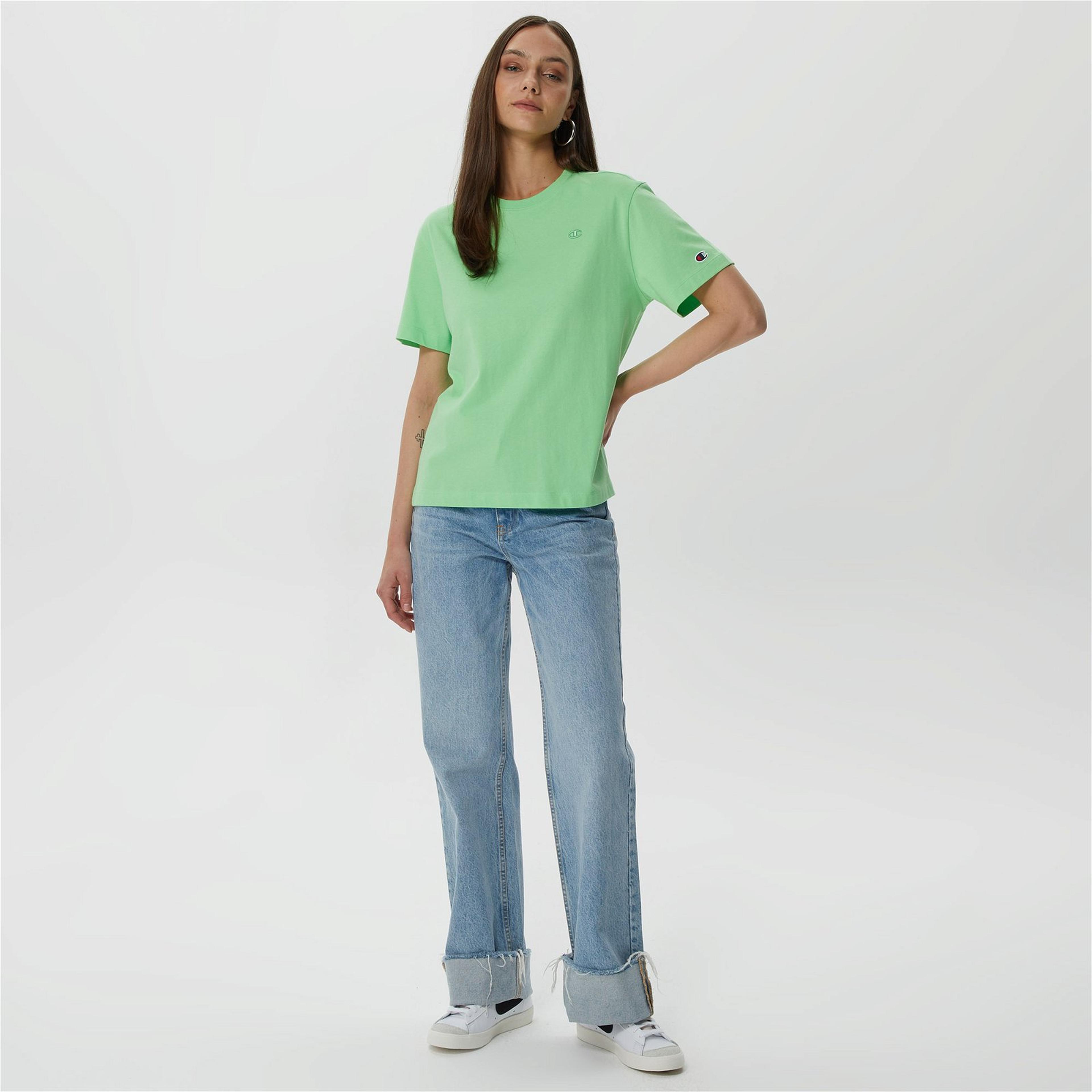 Champion Crewneck Kadın Yeşil T-Shirt