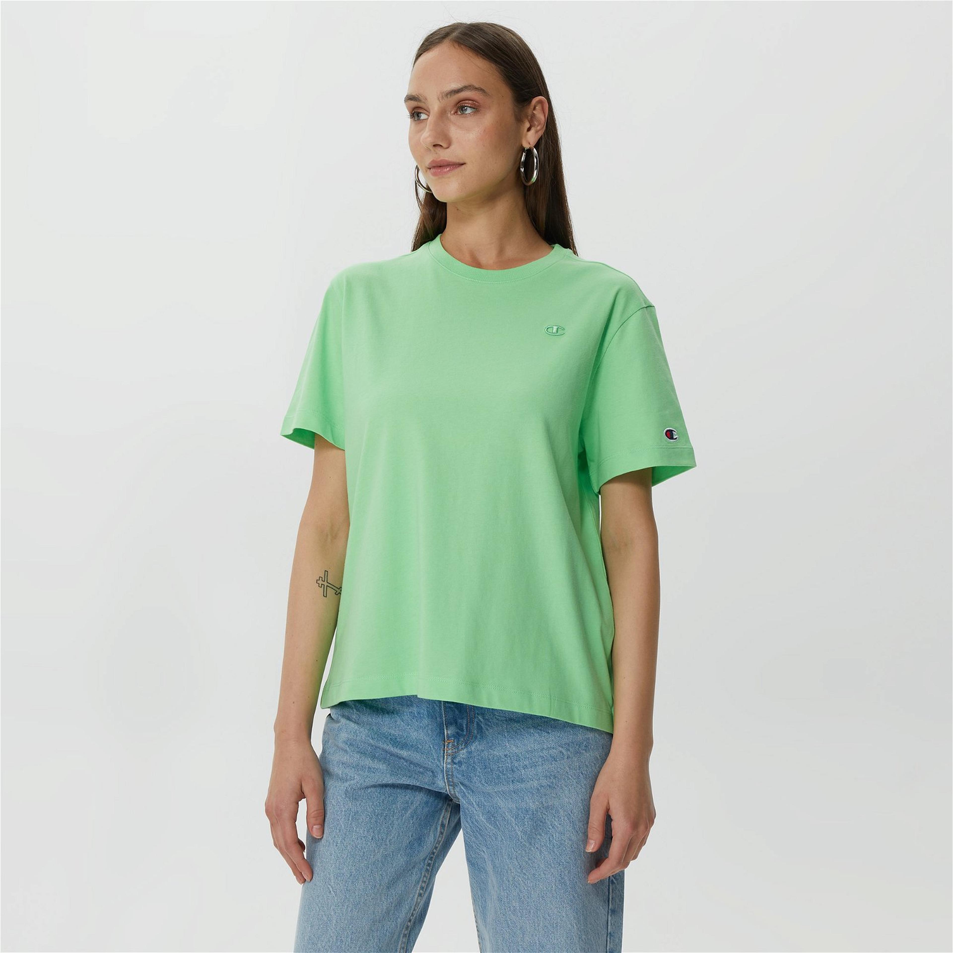 Champion Crewneck Kadın Yeşil T-Shirt