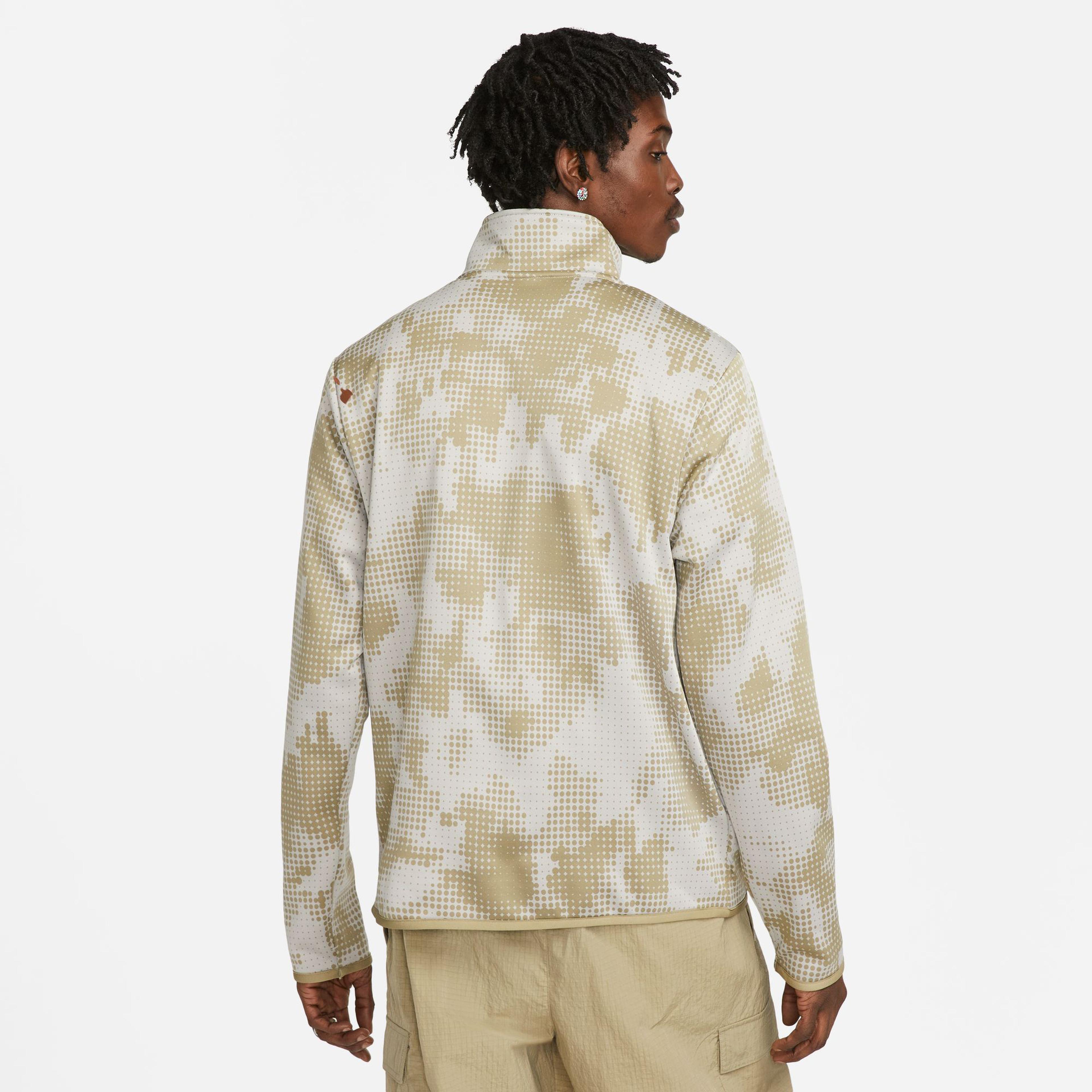 Nike Dri-Fit Half-Zip All Over Print Erkek Krem Ceket