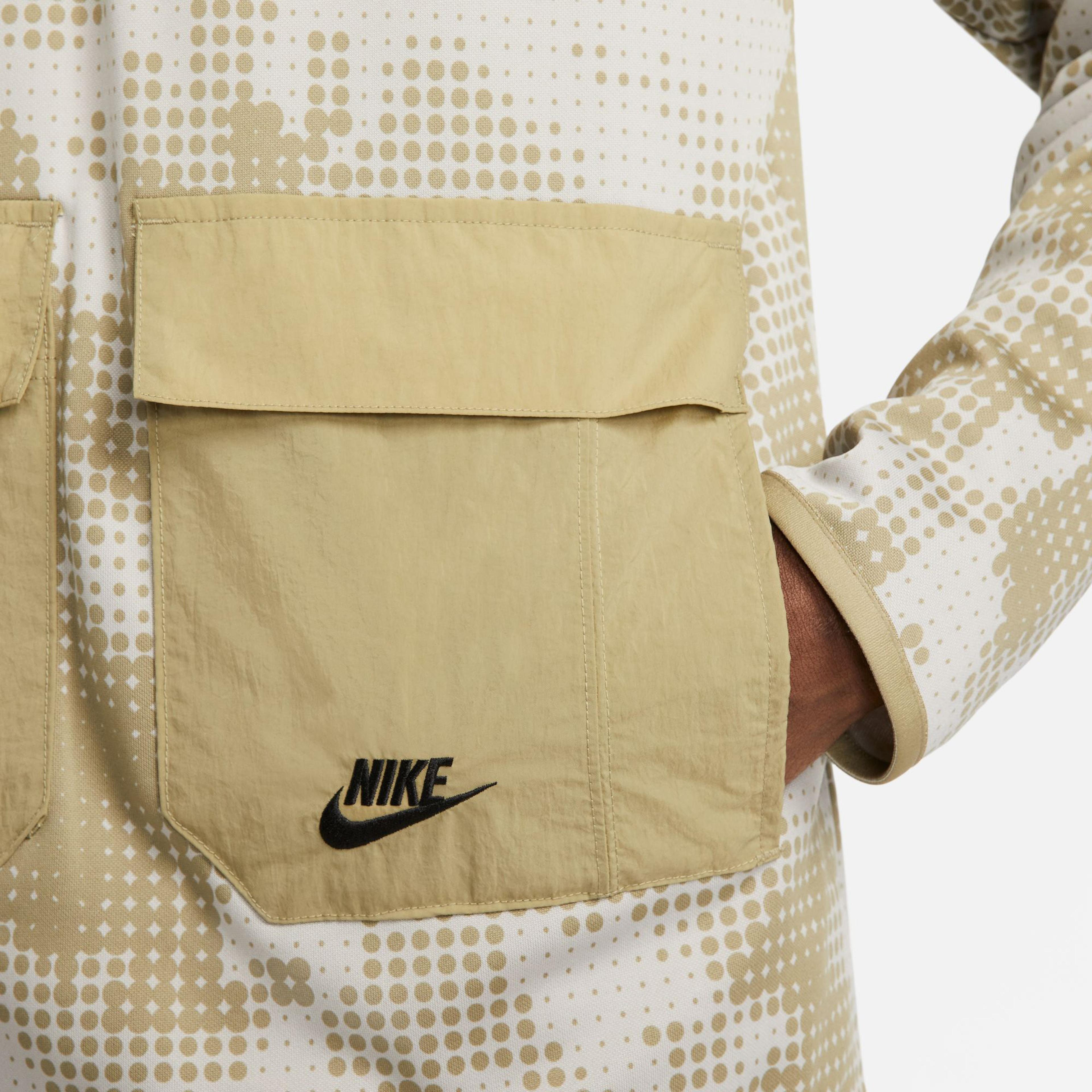 Nike Dri-Fit Half-Zip All Over Print Erkek Krem Ceket
