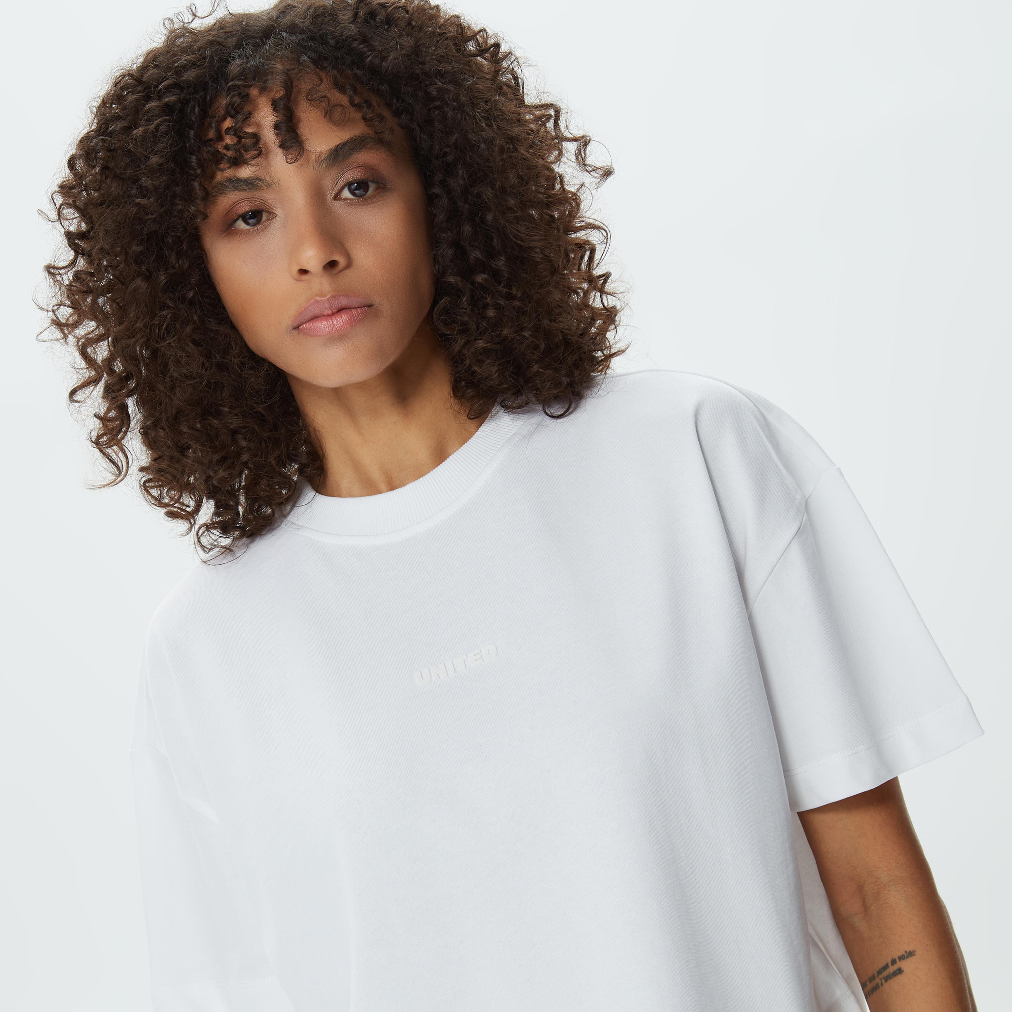 UNITED4 Classic Kadın Beyaz Crop T-Shirt