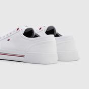 Tommy Hilfiger Core Corporate Vulcanized Canvas Erkek Beyaz Sneaker