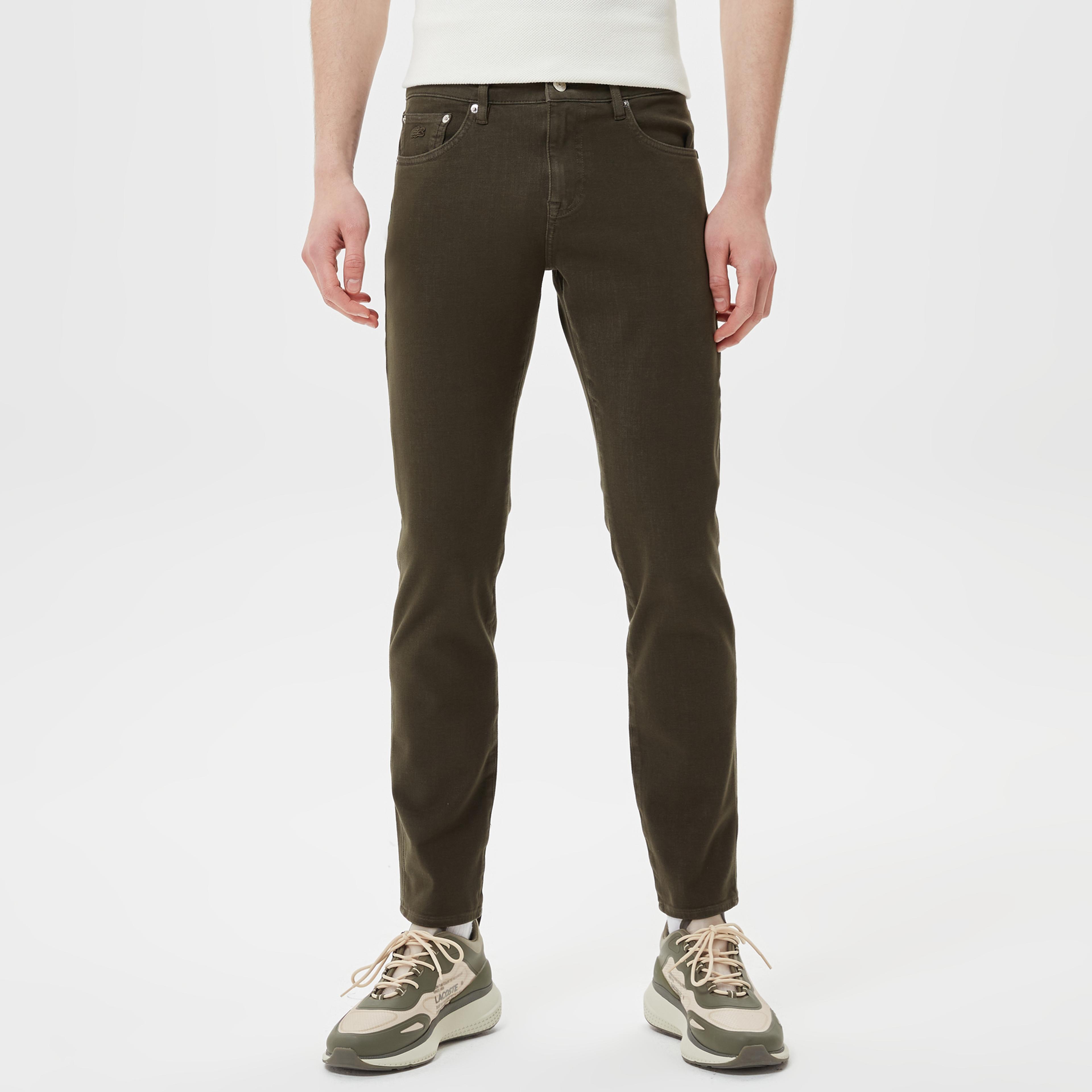 Lacoste Erkek Slim Fit Yeşil Jean Pantolon