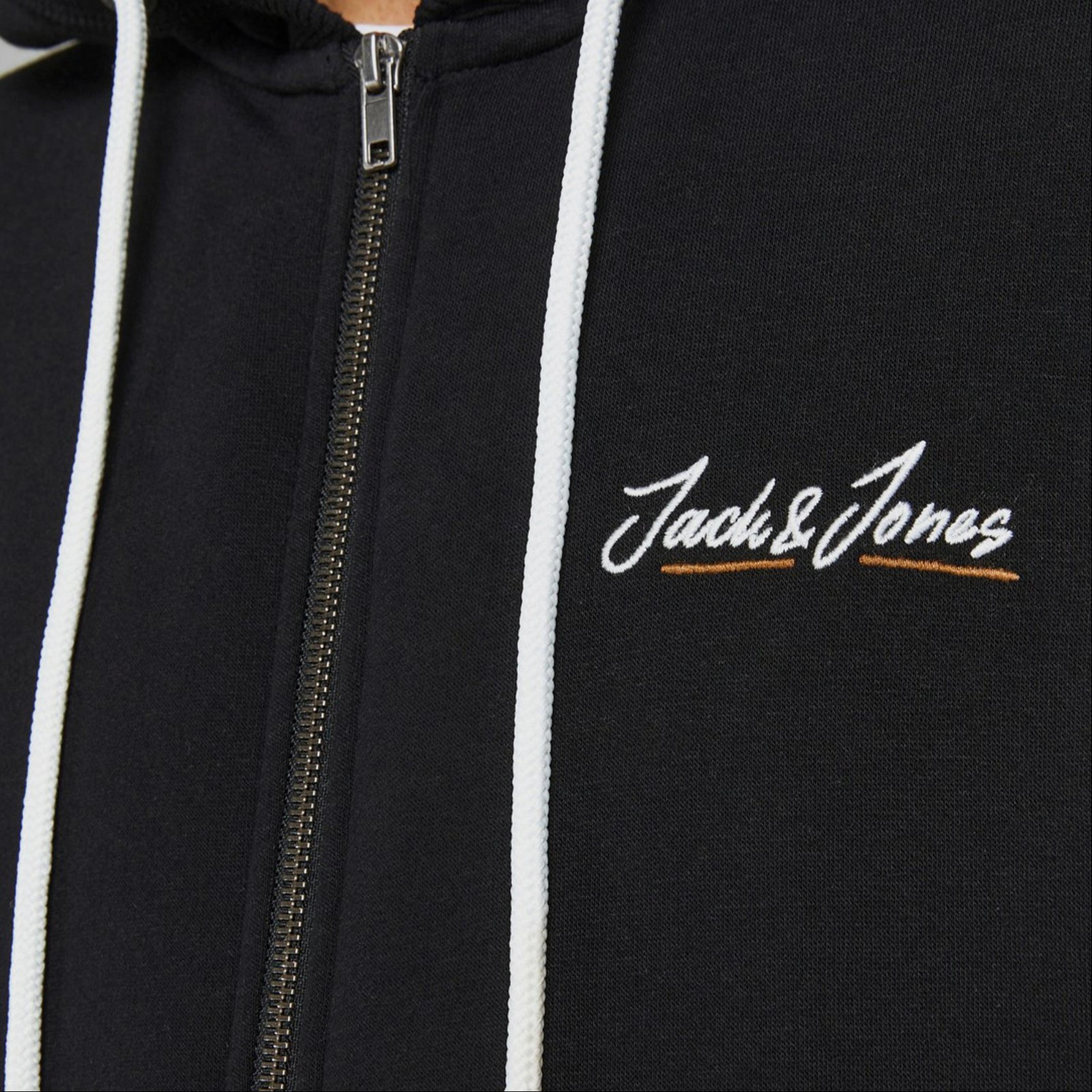 Jack & Jones Jortons Sweat Zip Erkek Siyah Sweatshirt
